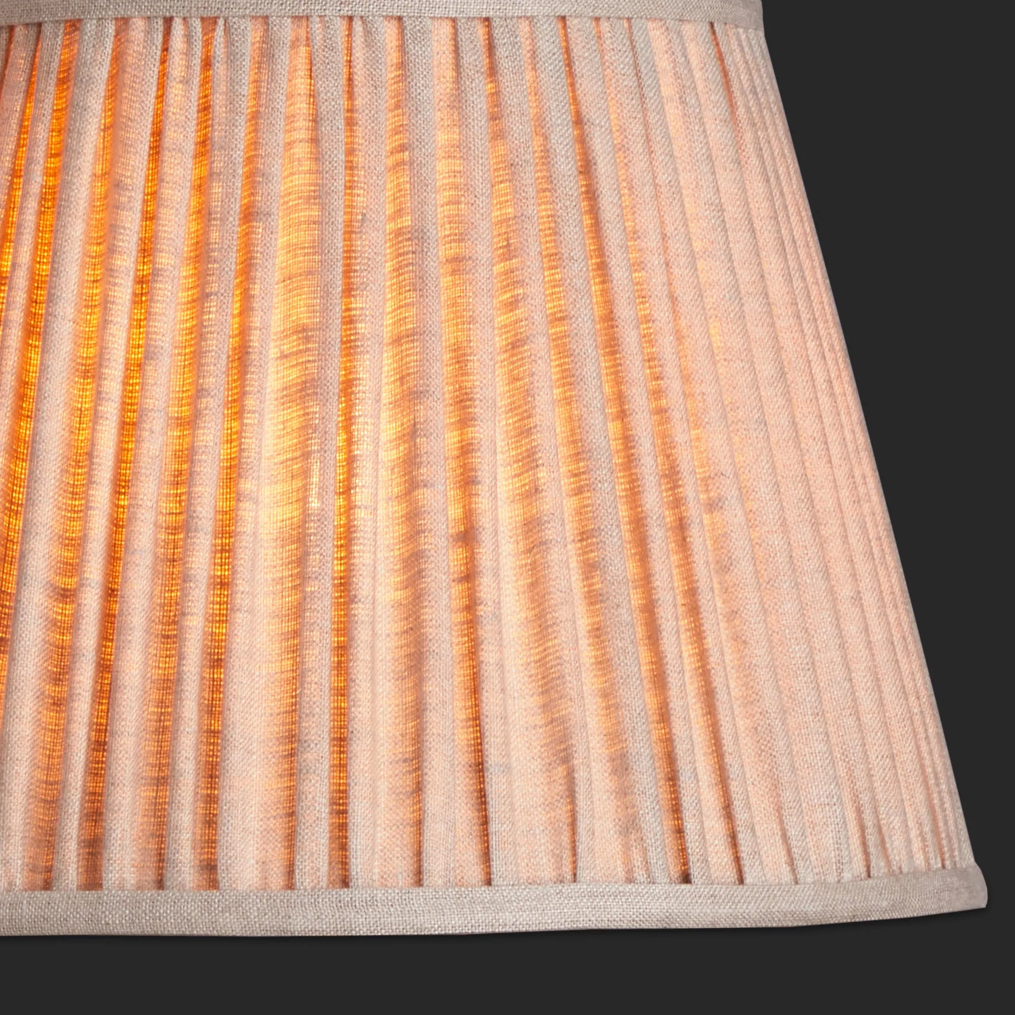 30cm straight empire shade in pleated natural linen