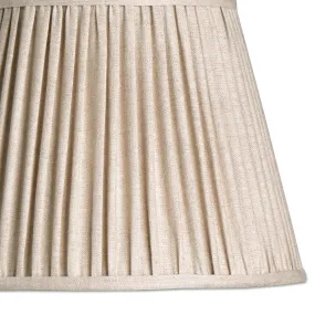 30cm straight empire shade in pleated natural linen
