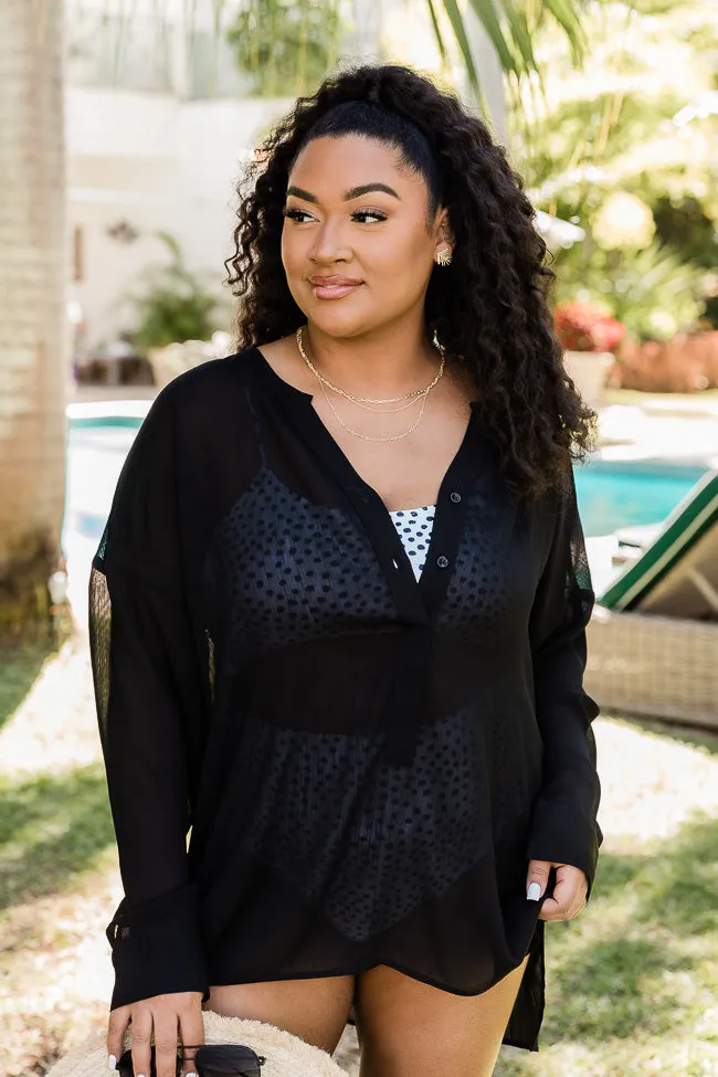 Along The Shore Black Swim Cover Up FINAL SALE