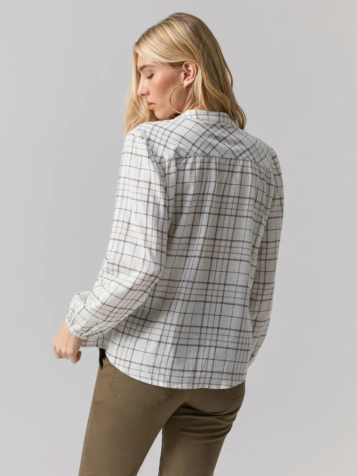 AS YOU ARE CHECKERED BUTTON DOWN TOP