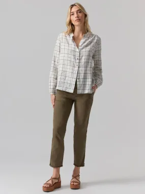 AS YOU ARE CHECKERED BUTTON DOWN TOP
