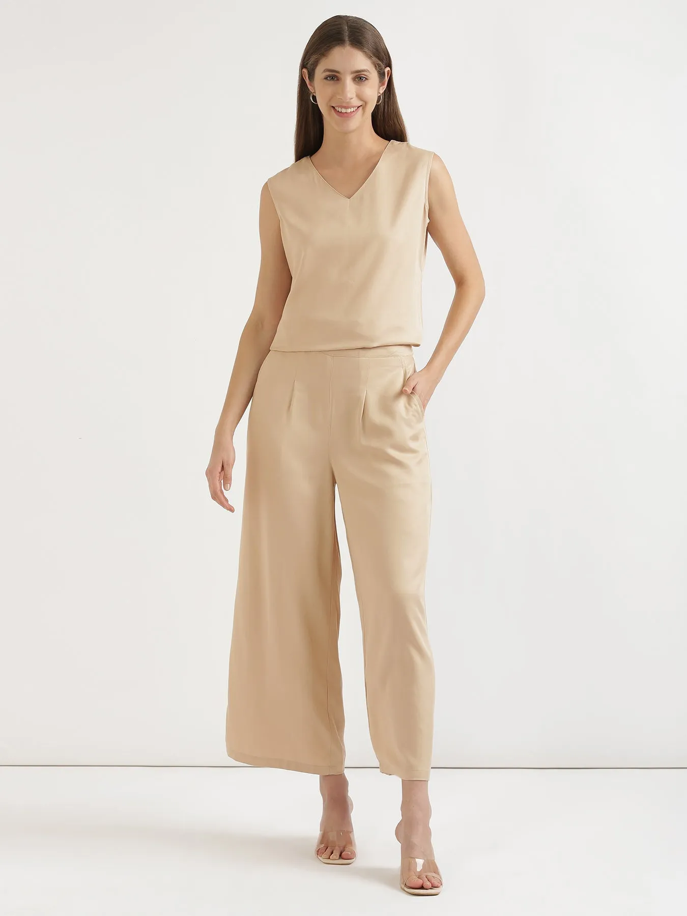 Beige Palazzo Pant