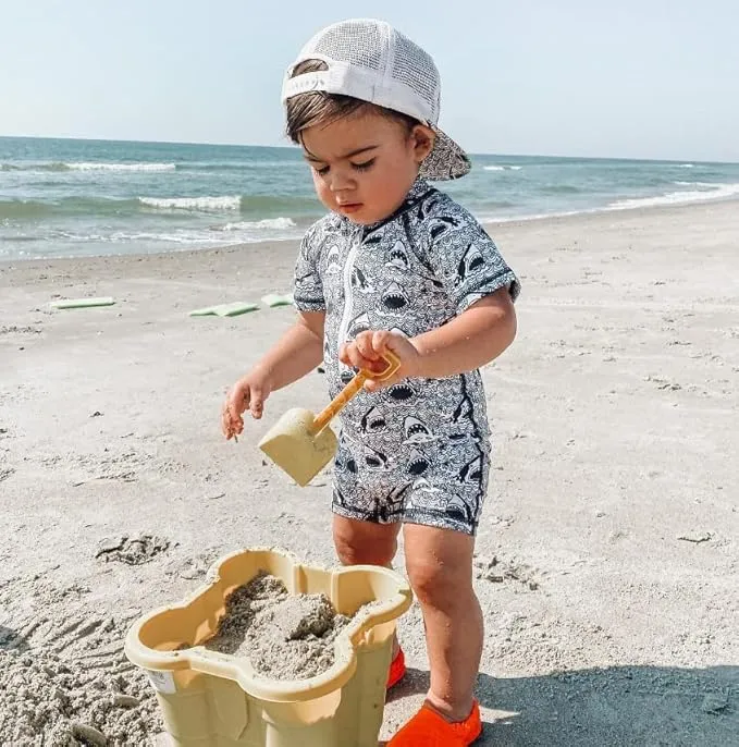 BemeUSWT Baby Boy Swimming Costume Baby Swimsuit 3 6 12 18 Months Infant Toddler Boys Swimwear Rash Guard Zipper One Piece Short