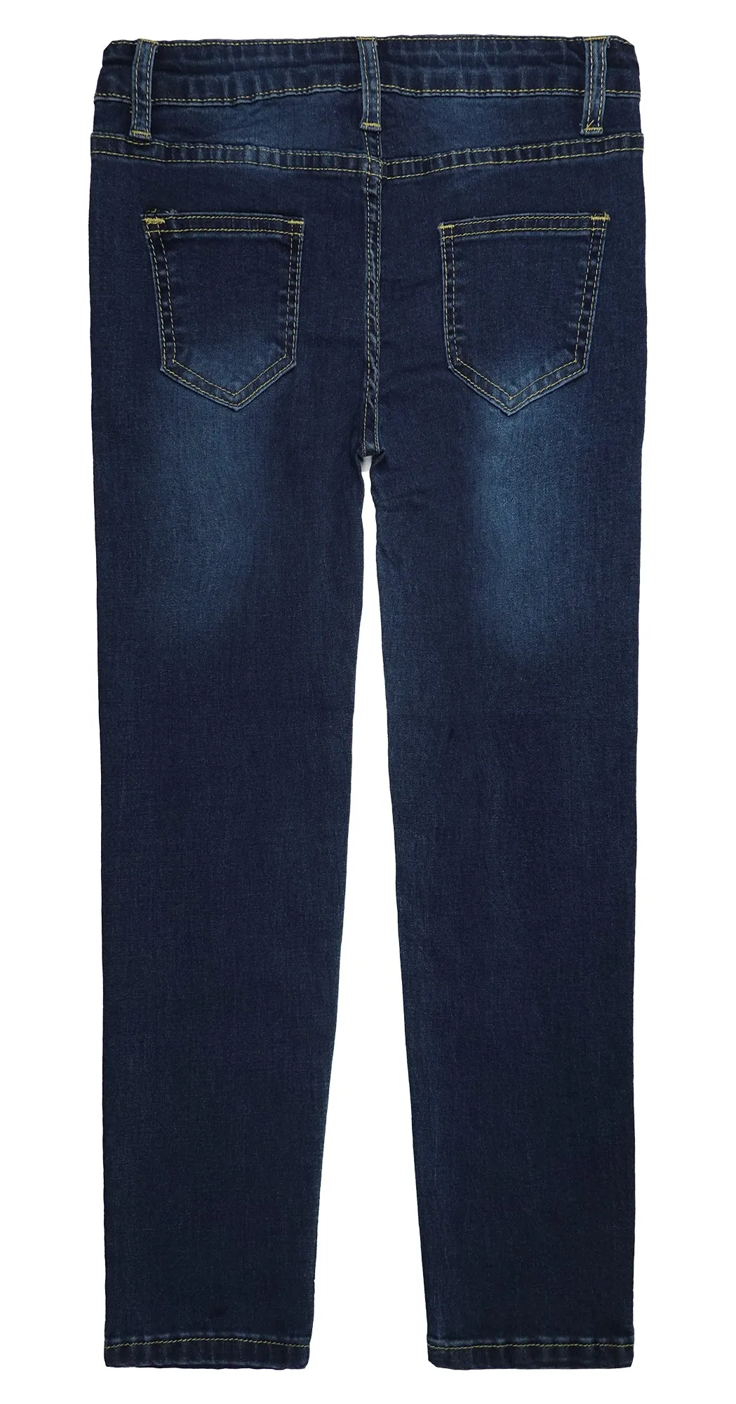 Big Girls Elastic Band Maple Leaf Decor Ripped Stretchy Soft Denim Pants Jeans