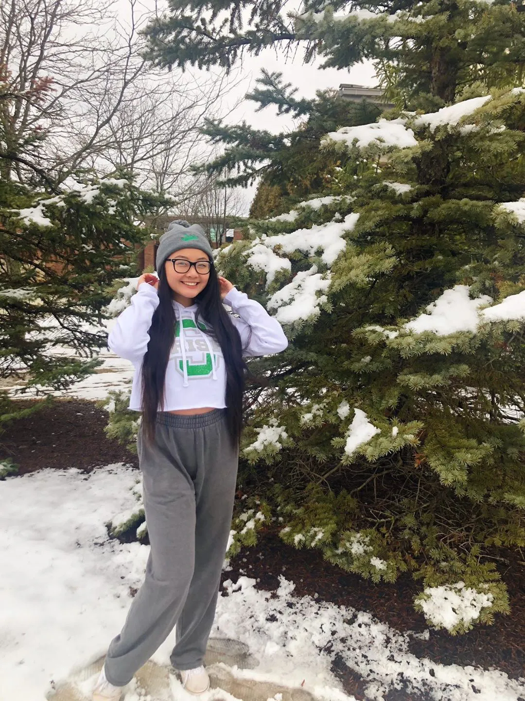 Block S Crop Top Hoodie