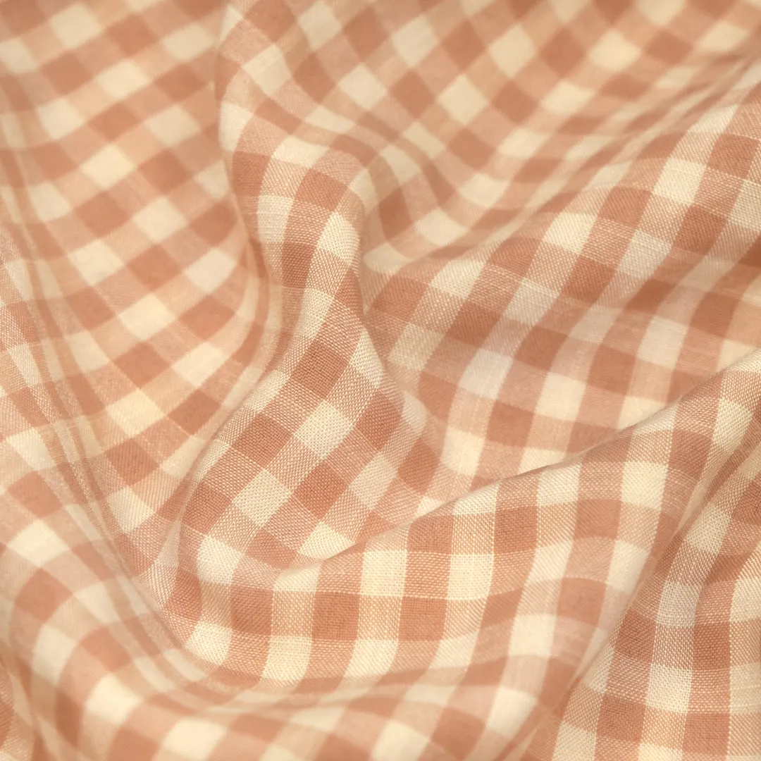 Bonbon Viscose Cotton Gingham - Apricot