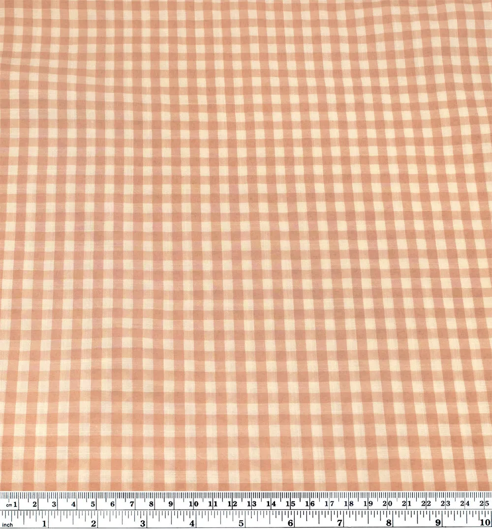 Bonbon Viscose Cotton Gingham - Apricot