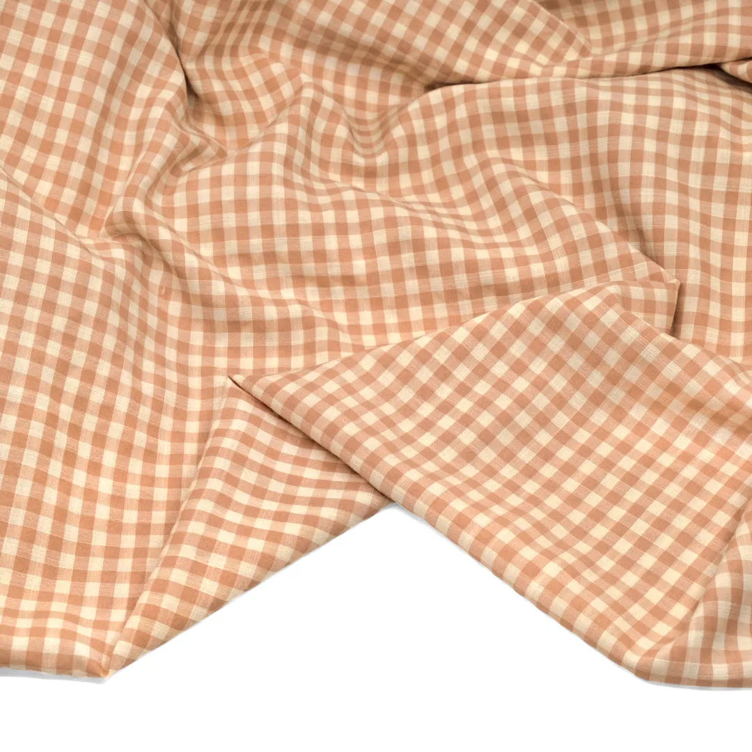 Bonbon Viscose Cotton Gingham - Apricot