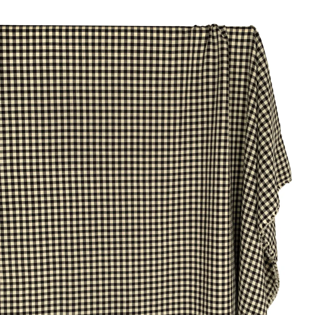 Bonbon Viscose Cotton Gingham - Black