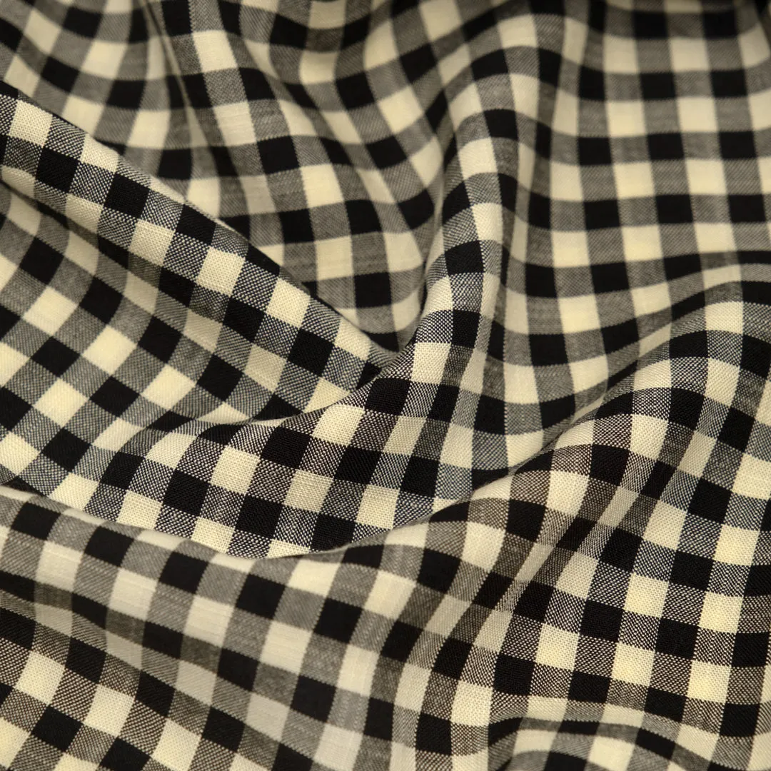 Bonbon Viscose Cotton Gingham - Black