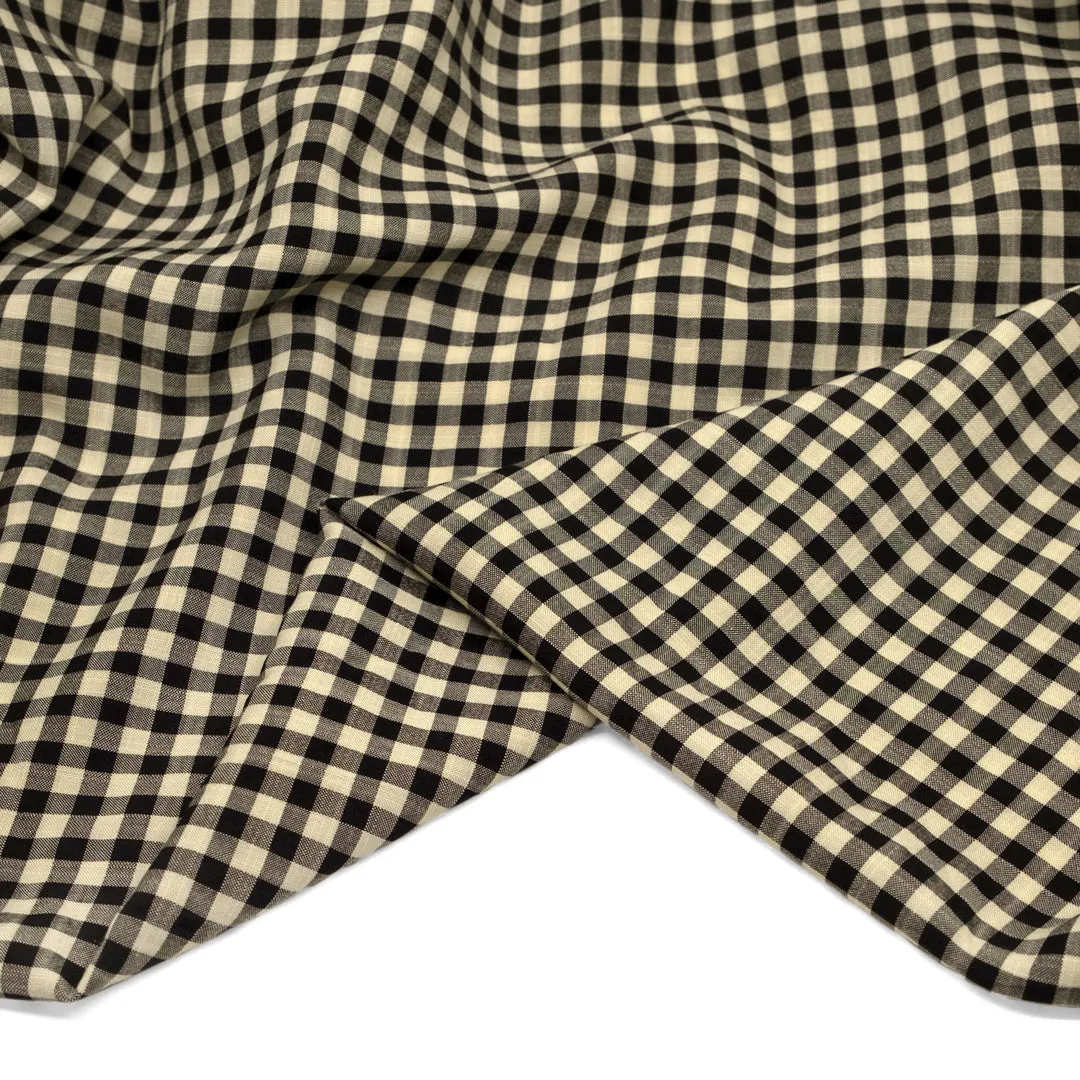 Bonbon Viscose Cotton Gingham - Black