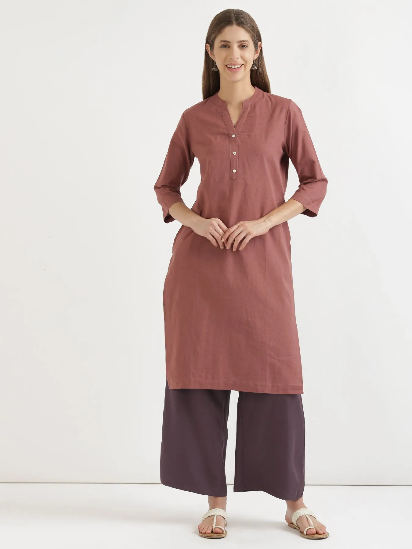 Brinjal Palazzo Pant