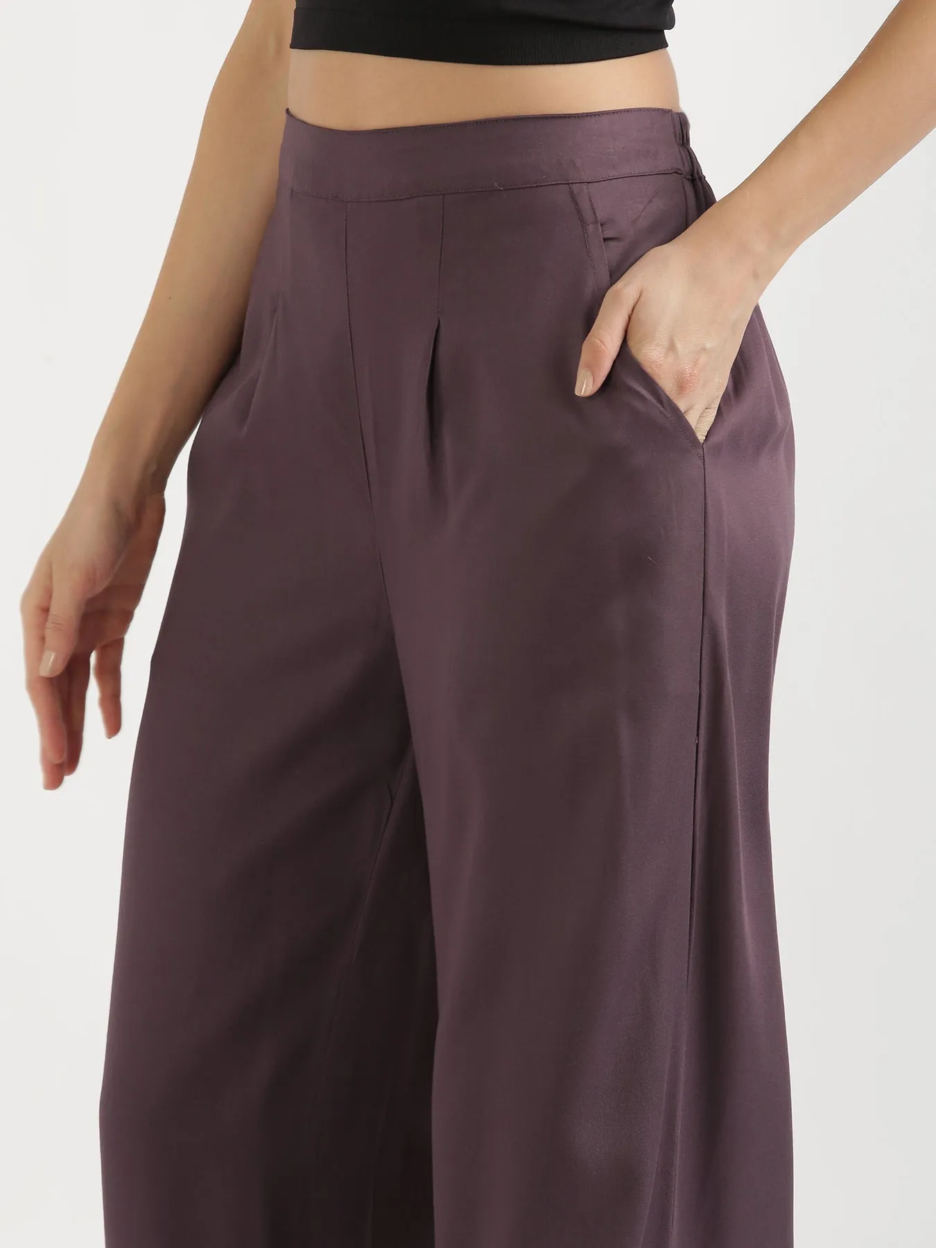 Brinjal Palazzo Pant