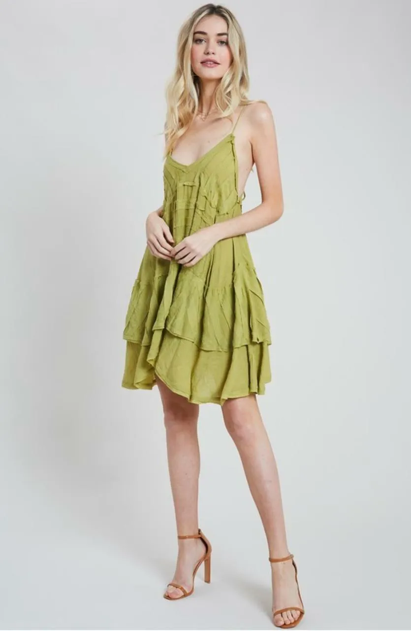Cara Lime Swing Dress