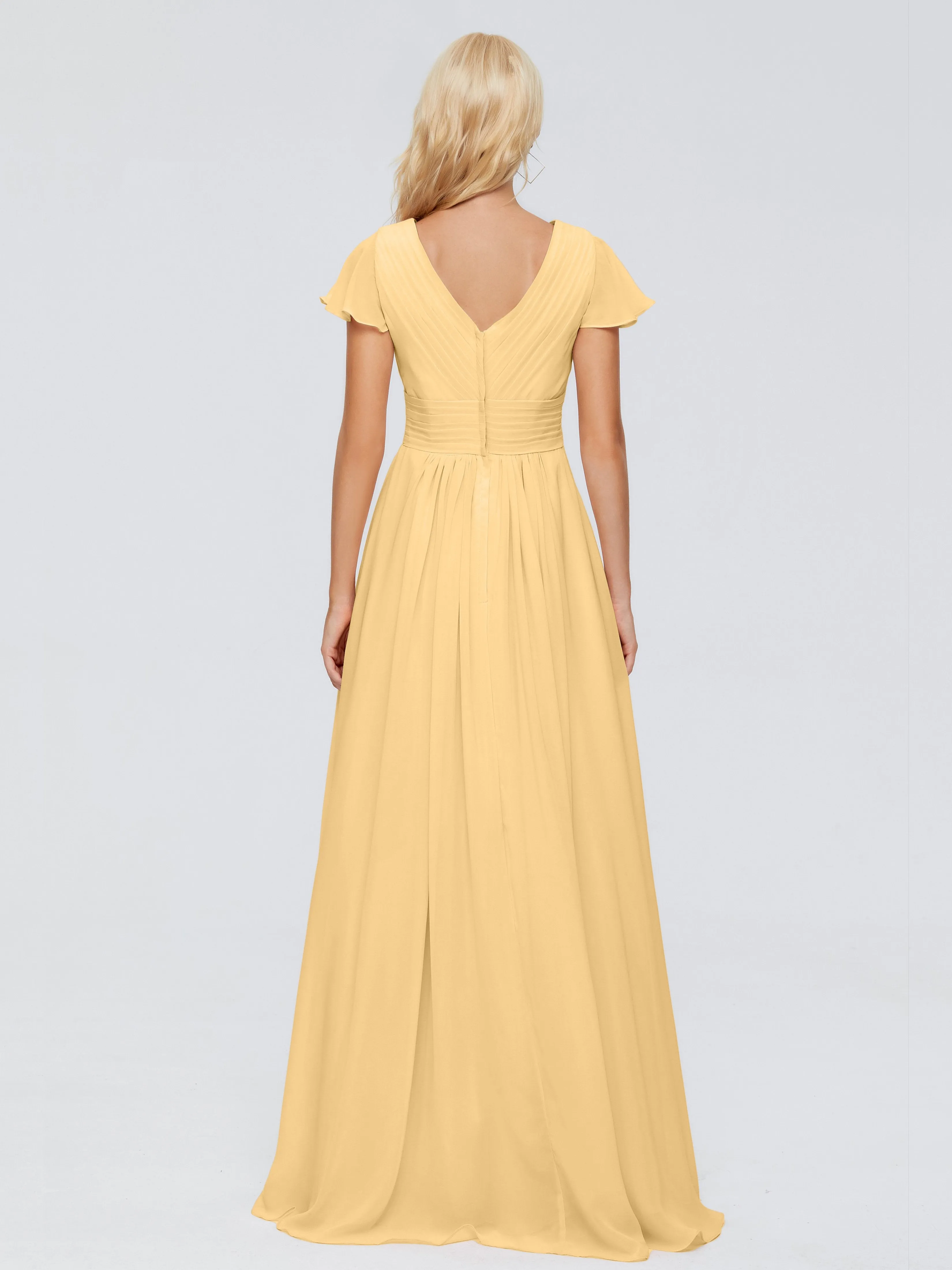 Charlie Cap Sleeves Elegant Chiffon Bridesmaid Dresses
