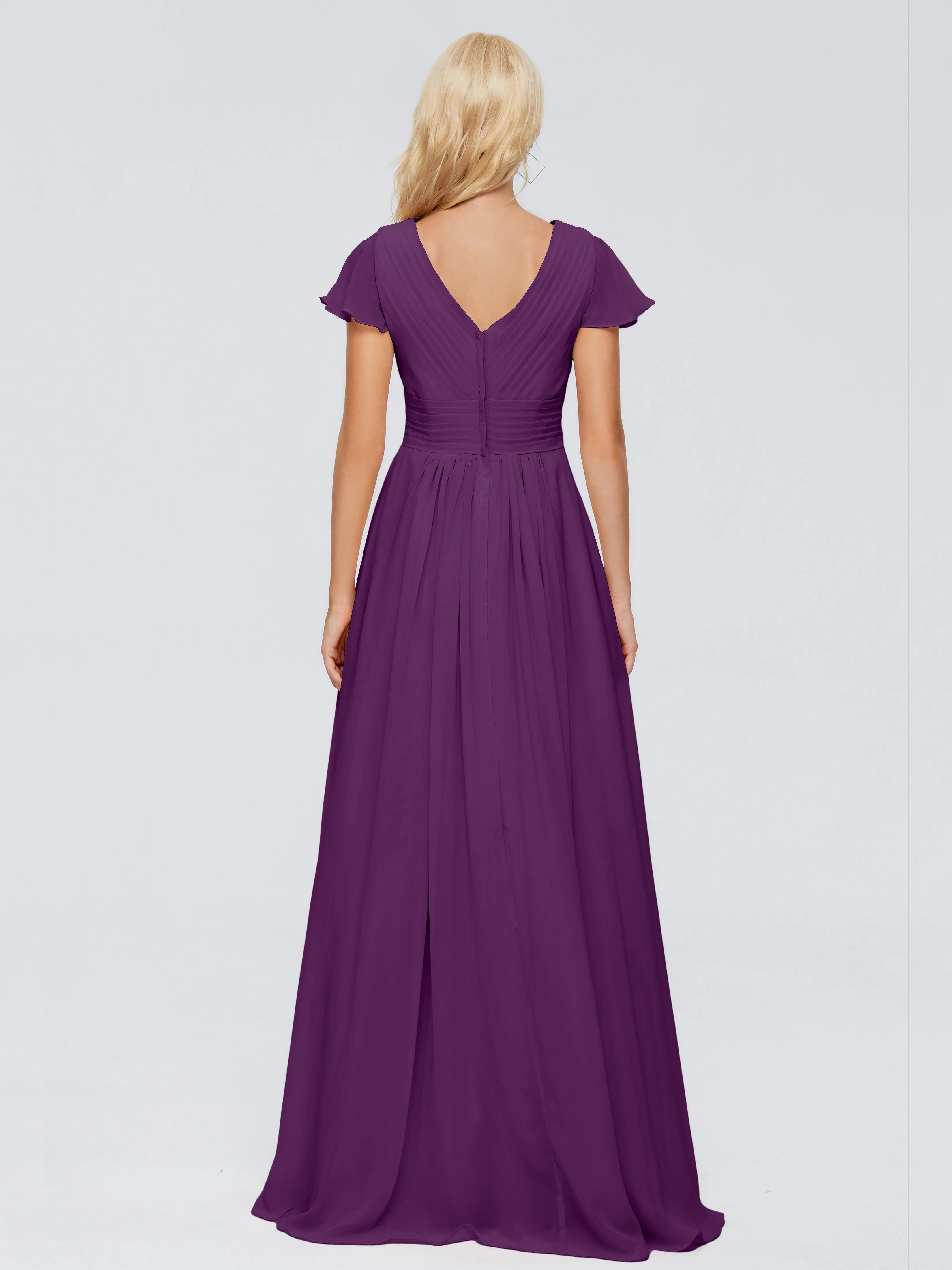 Charlie Cap Sleeves Elegant Chiffon Bridesmaid Dresses