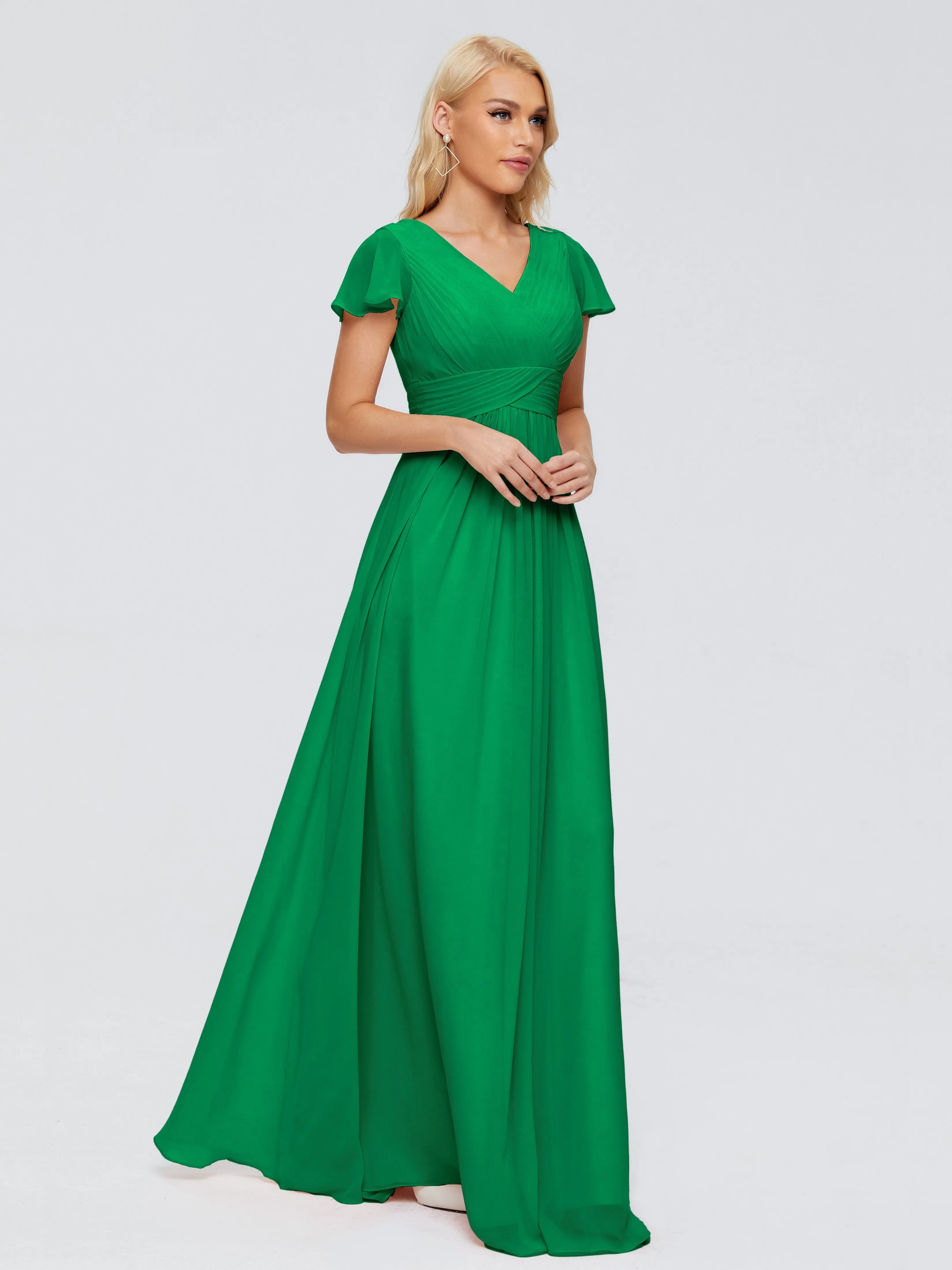 Charlie Cap Sleeves Elegant Chiffon Bridesmaid Dresses