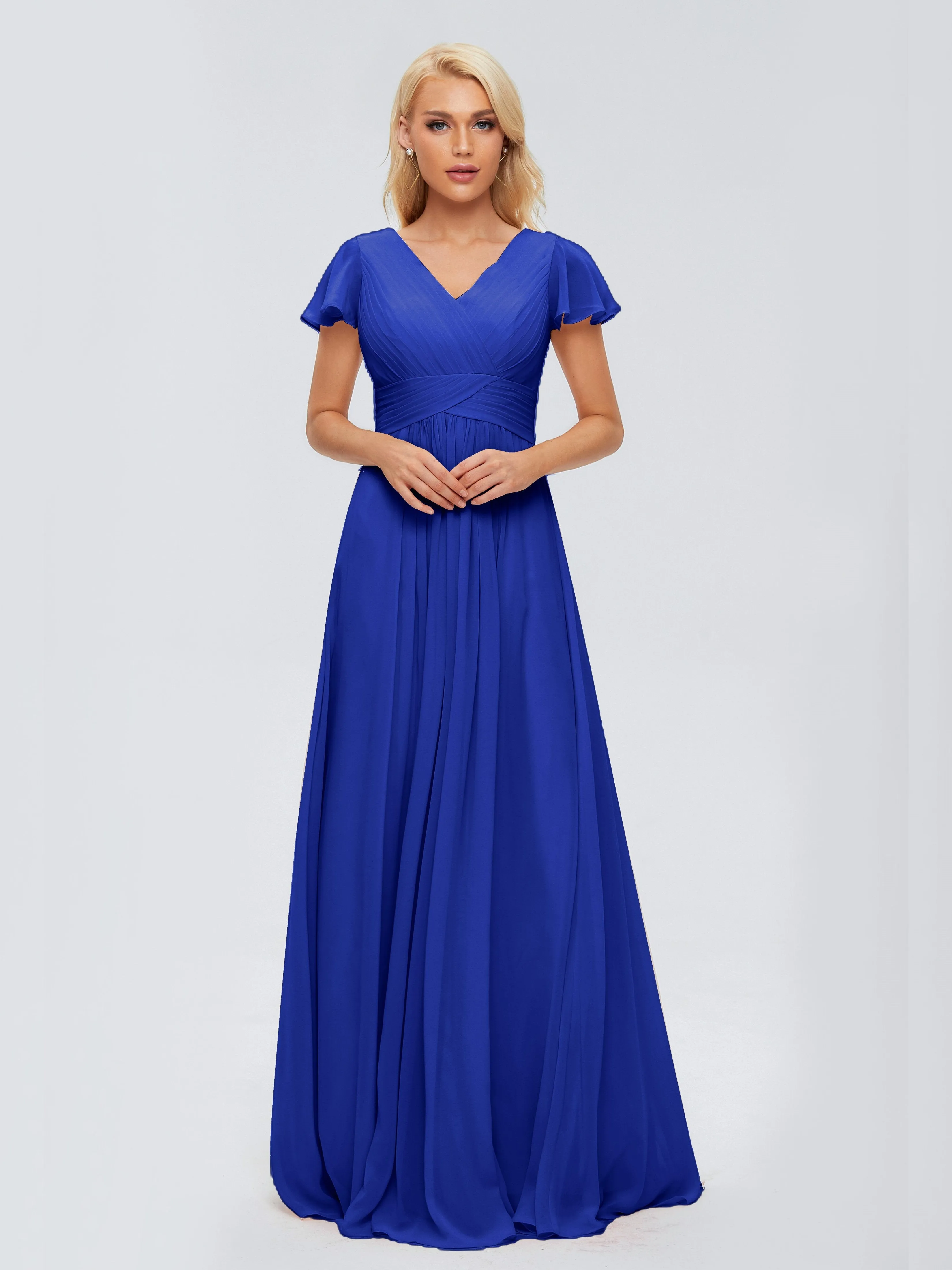 Charlie Cap Sleeves Elegant Chiffon Bridesmaid Dresses