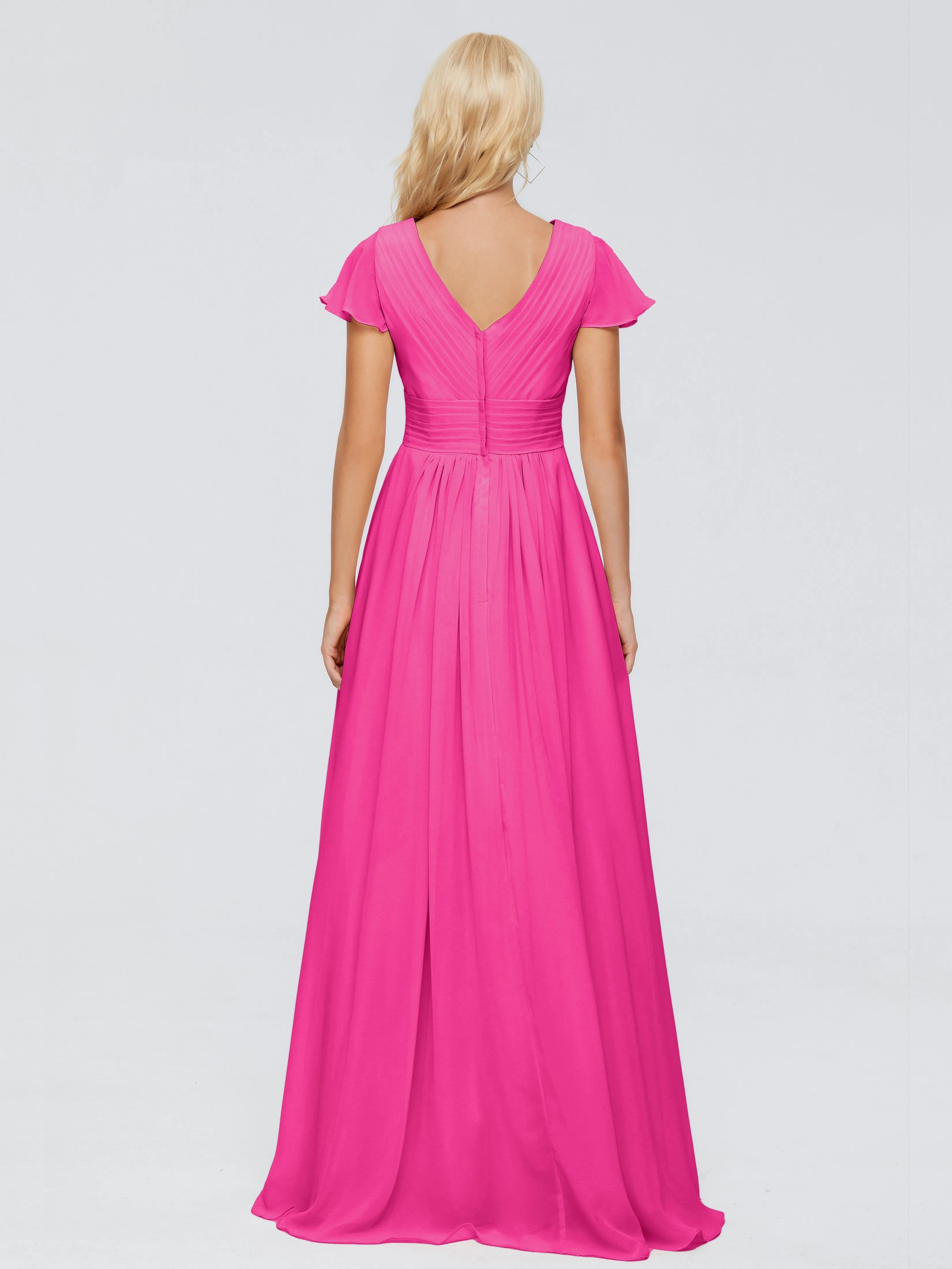 Charlie Cap Sleeves Elegant Chiffon Bridesmaid Dresses