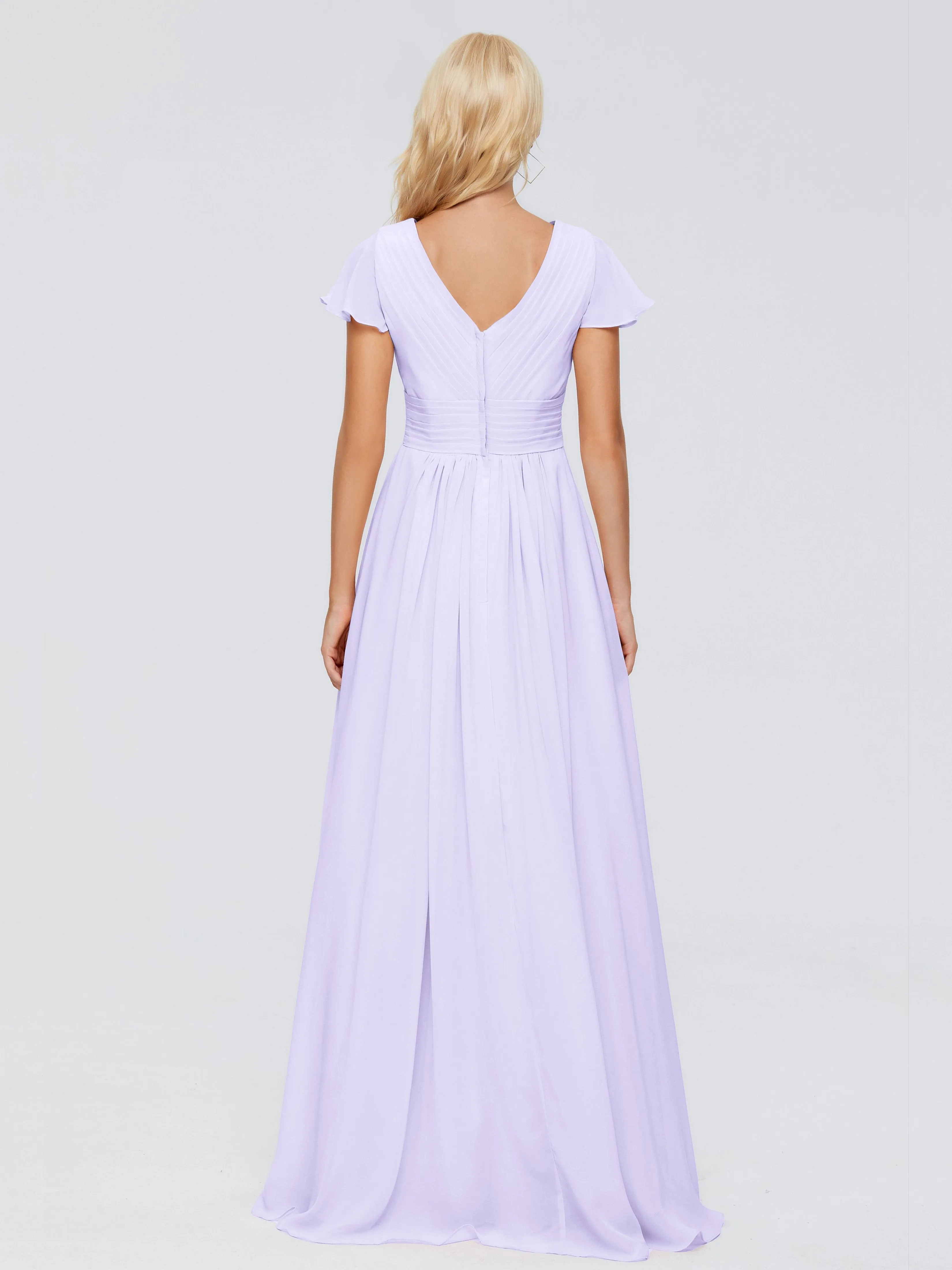 Charlie Cap Sleeves Elegant Chiffon Bridesmaid Dresses