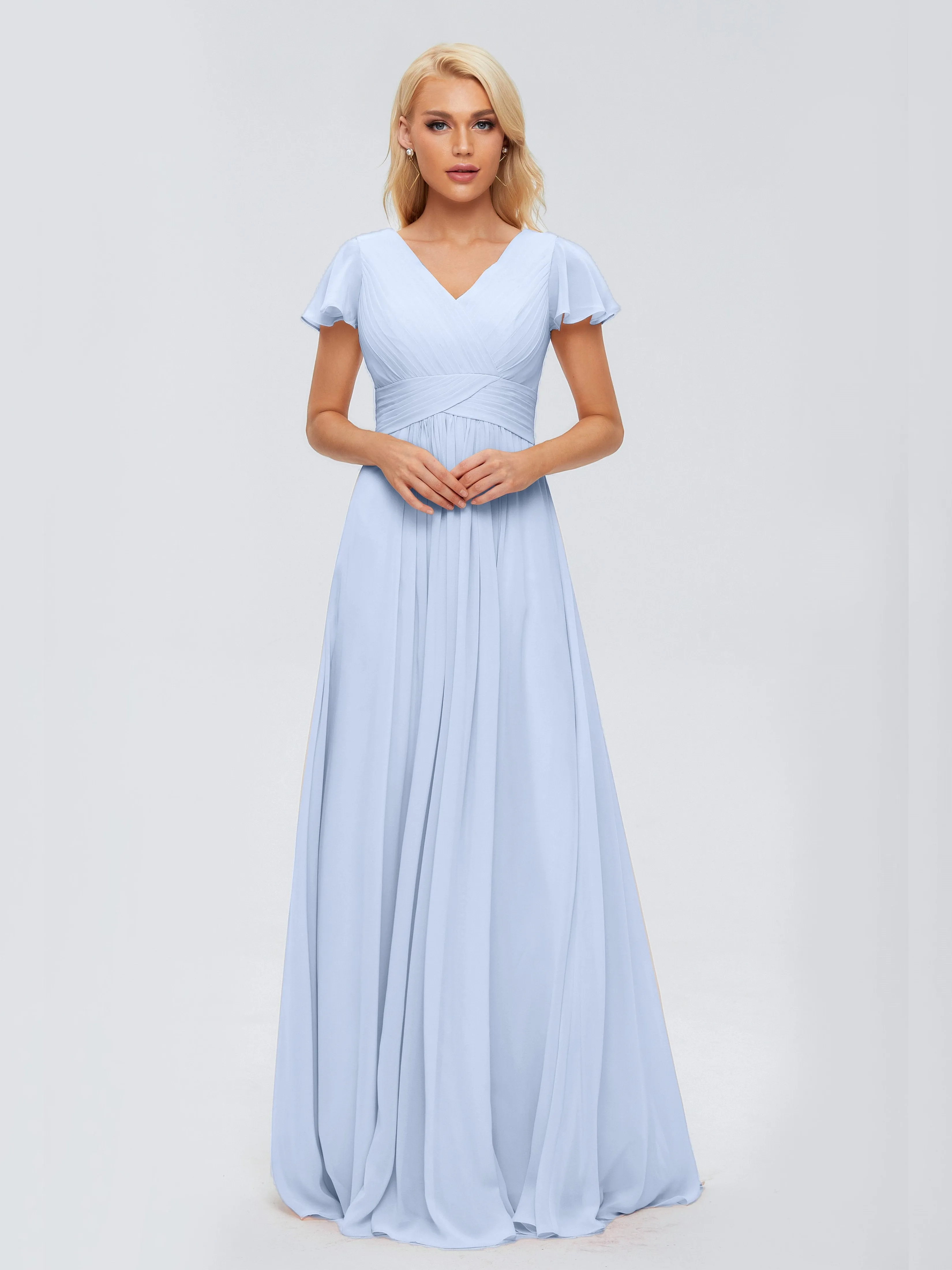 Charlie Cap Sleeves Elegant Chiffon Bridesmaid Dresses
