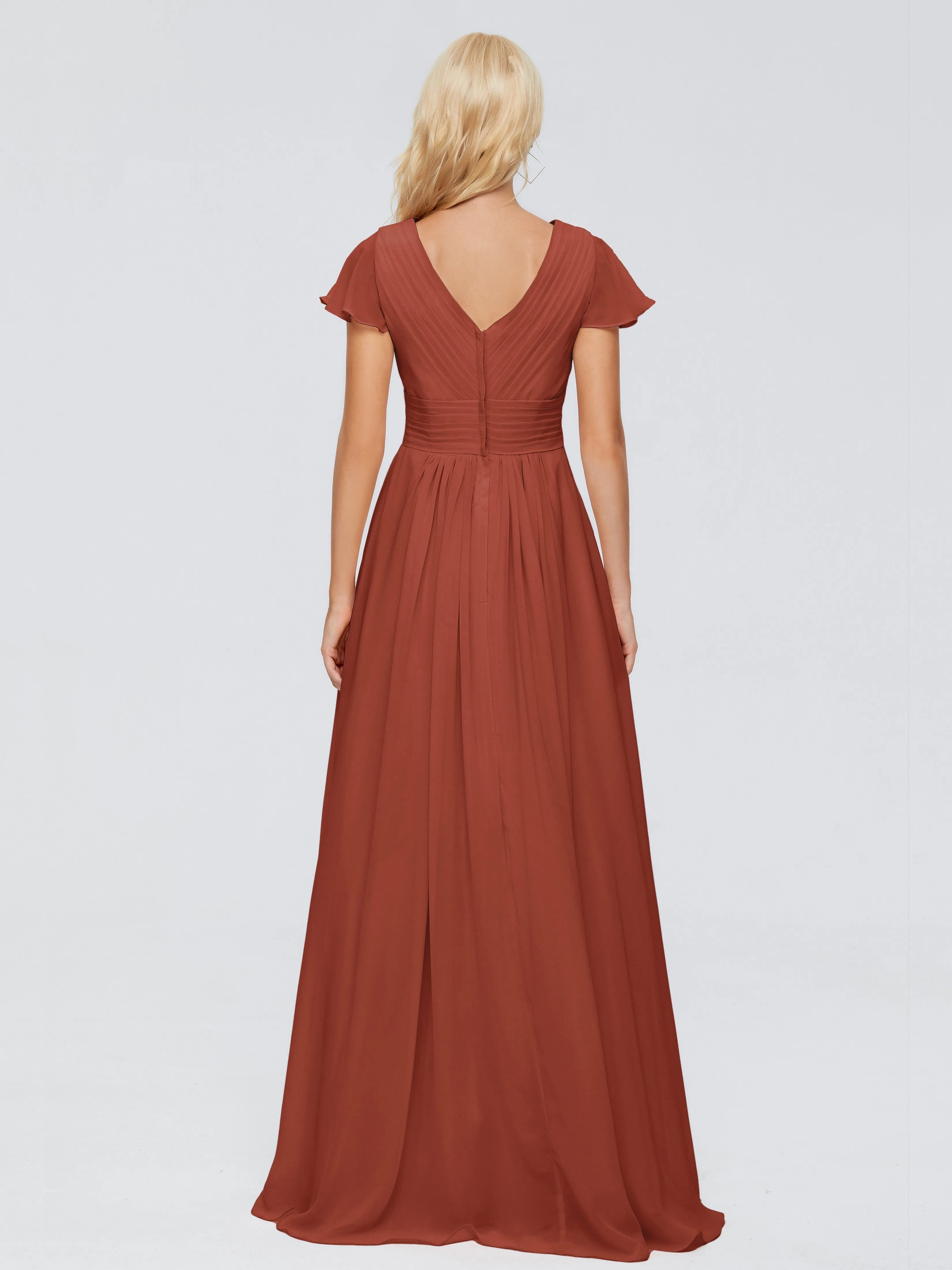Charlie Cap Sleeves Elegant Chiffon Bridesmaid Dresses