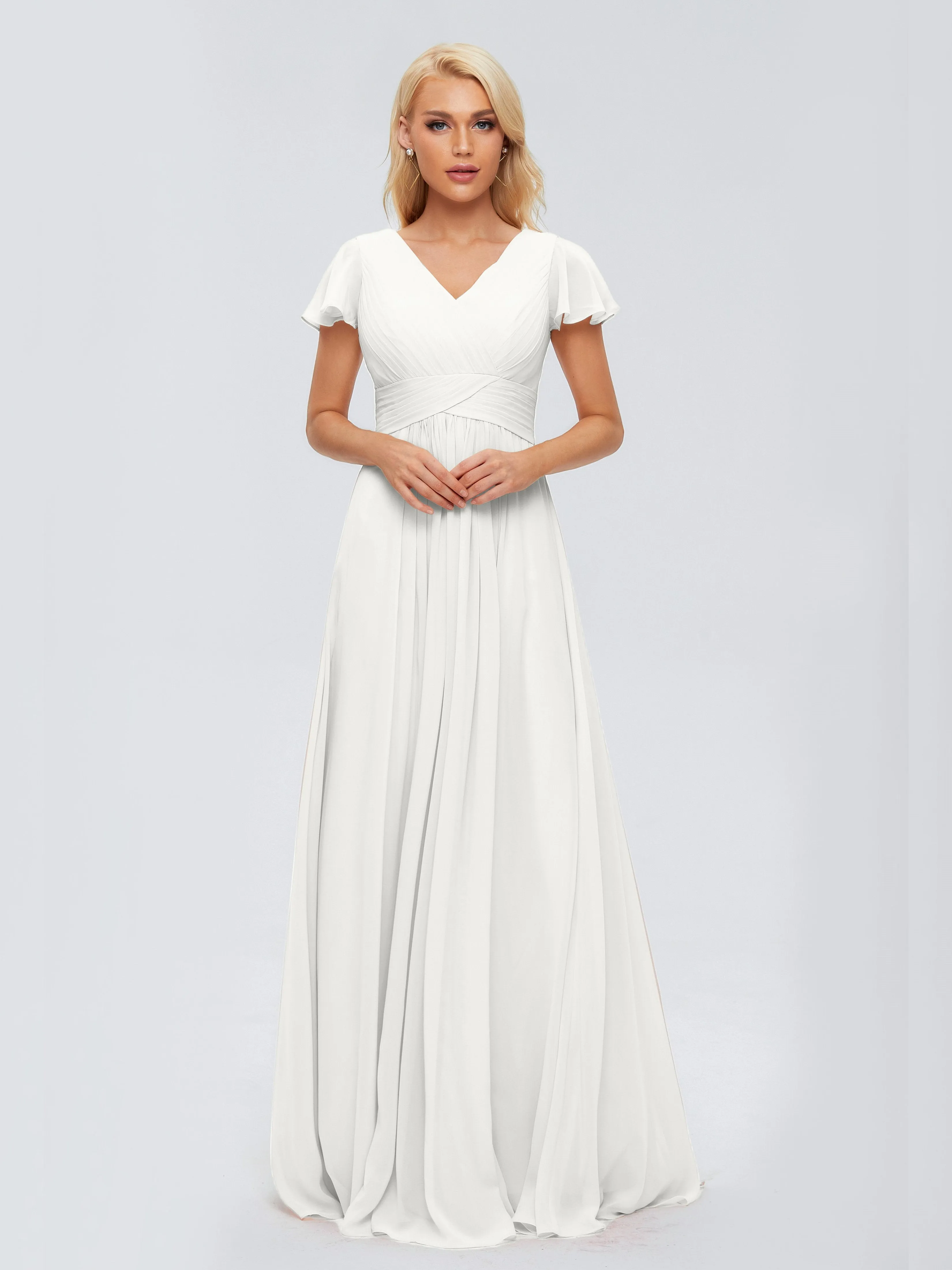Charlie Cap Sleeves Elegant Chiffon Bridesmaid Dresses
