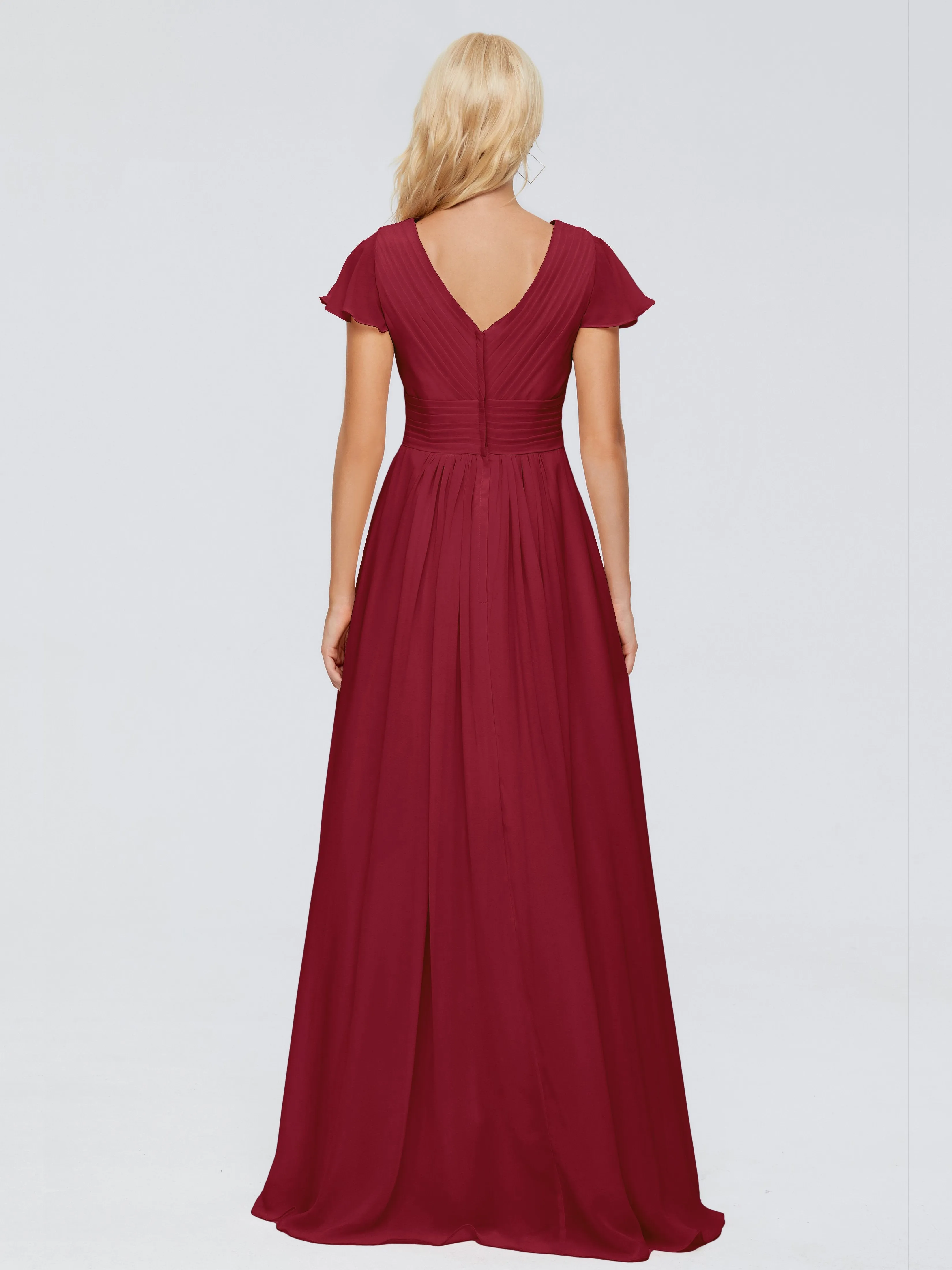 Charlie Cap Sleeves Elegant Chiffon Bridesmaid Dresses