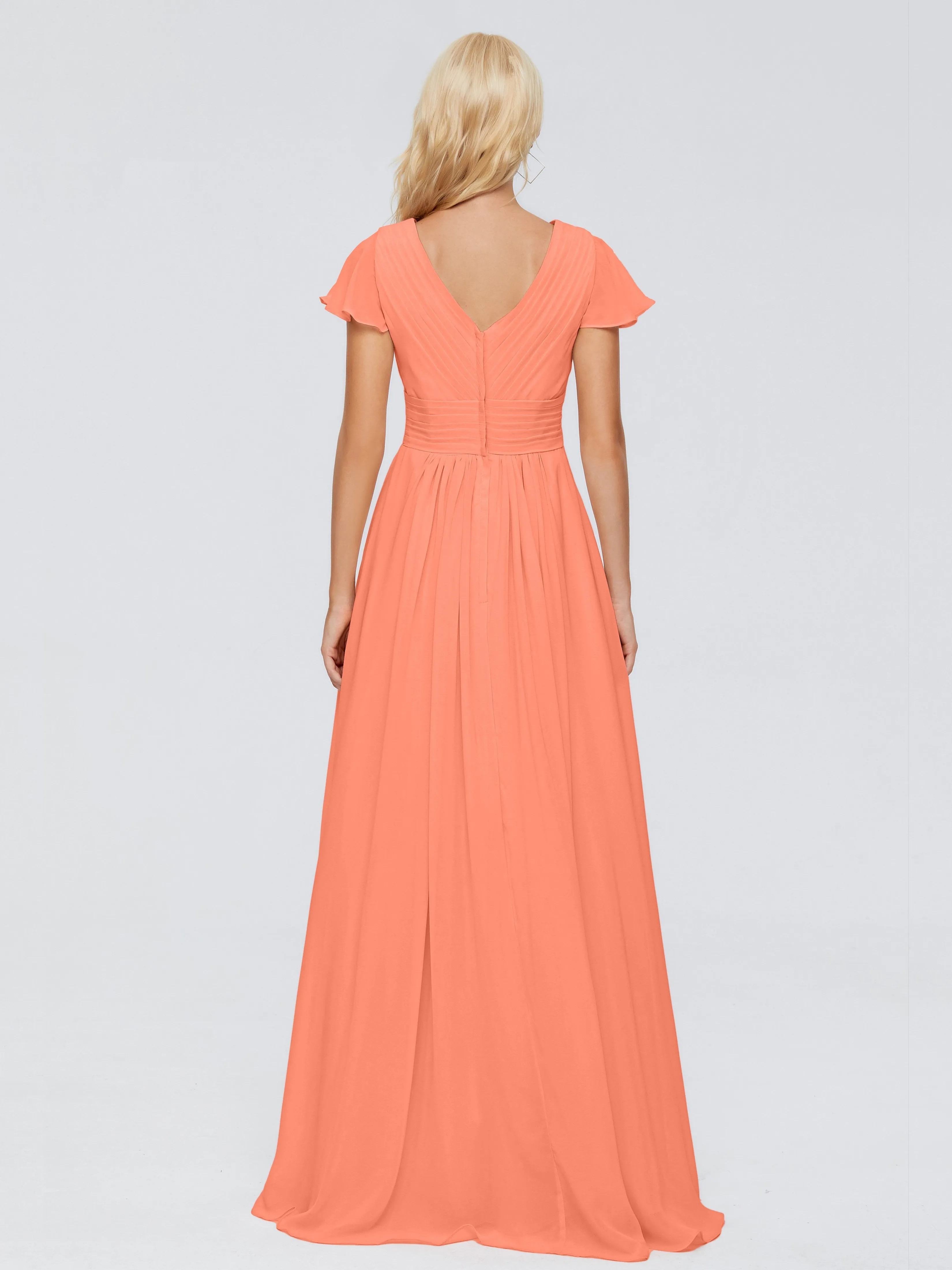 Charlie Cap Sleeves Elegant Chiffon Bridesmaid Dresses