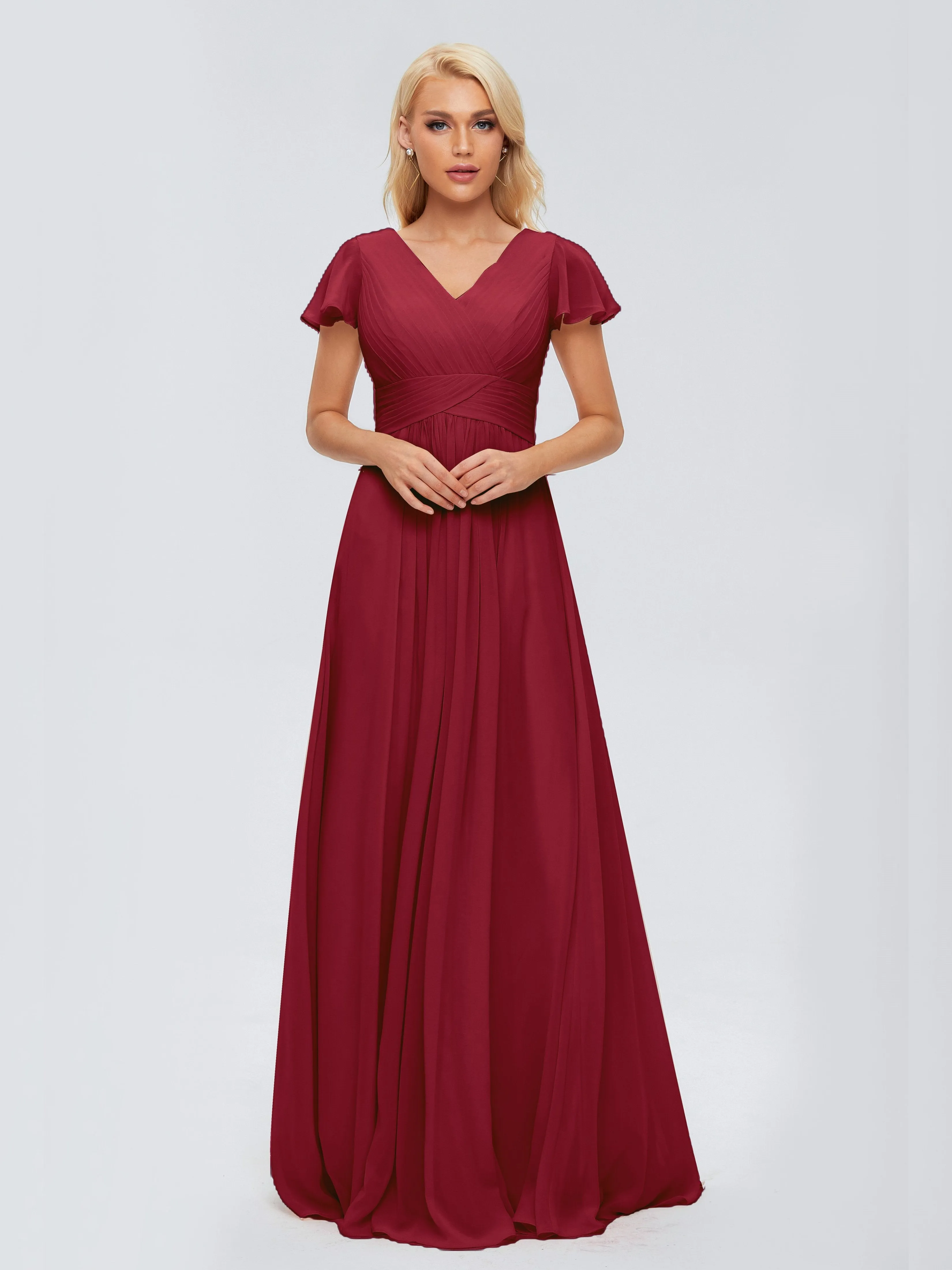Charlie Cap Sleeves Elegant Chiffon Bridesmaid Dresses