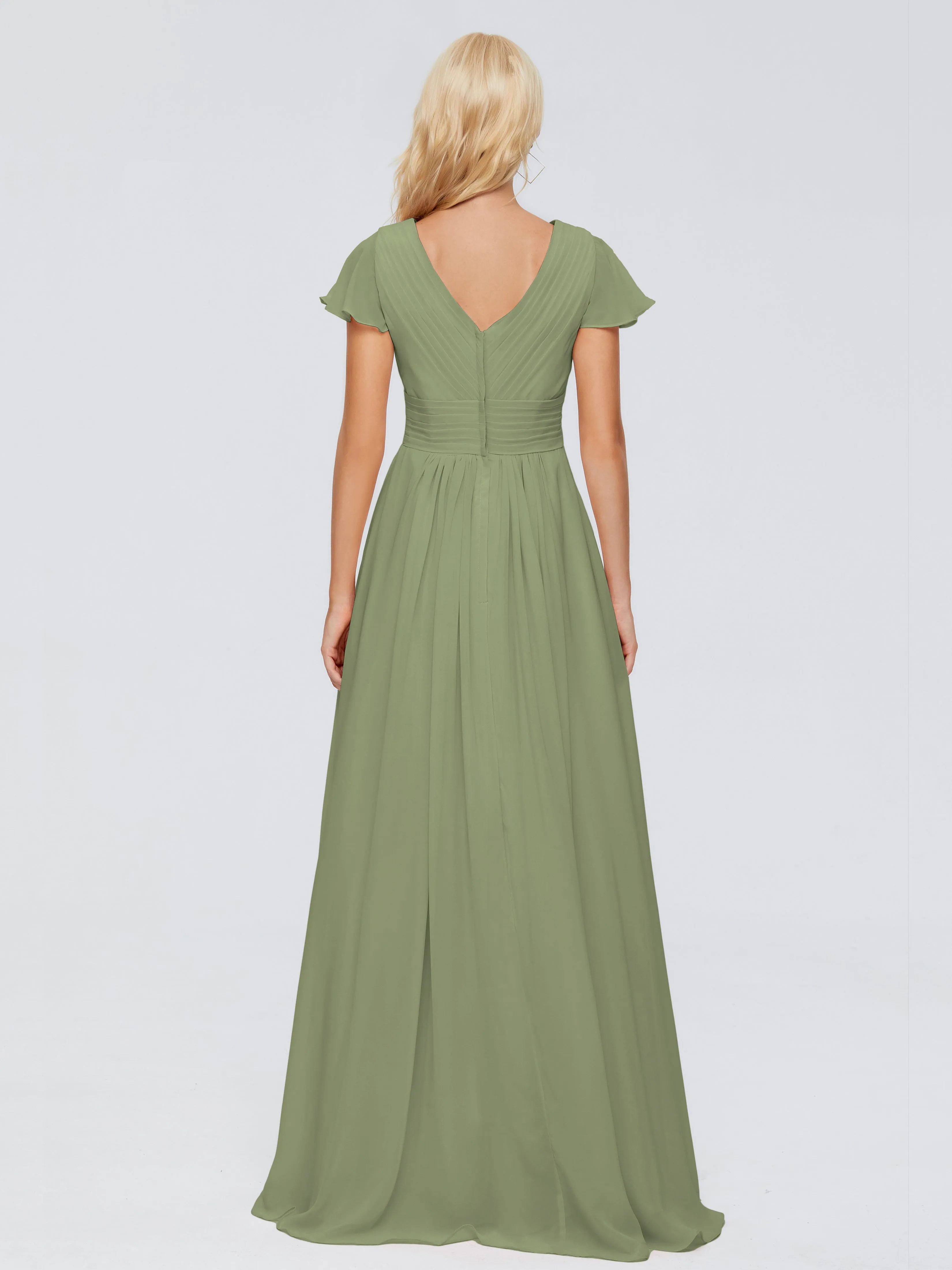 Charlie Cap Sleeves Elegant Chiffon Bridesmaid Dresses