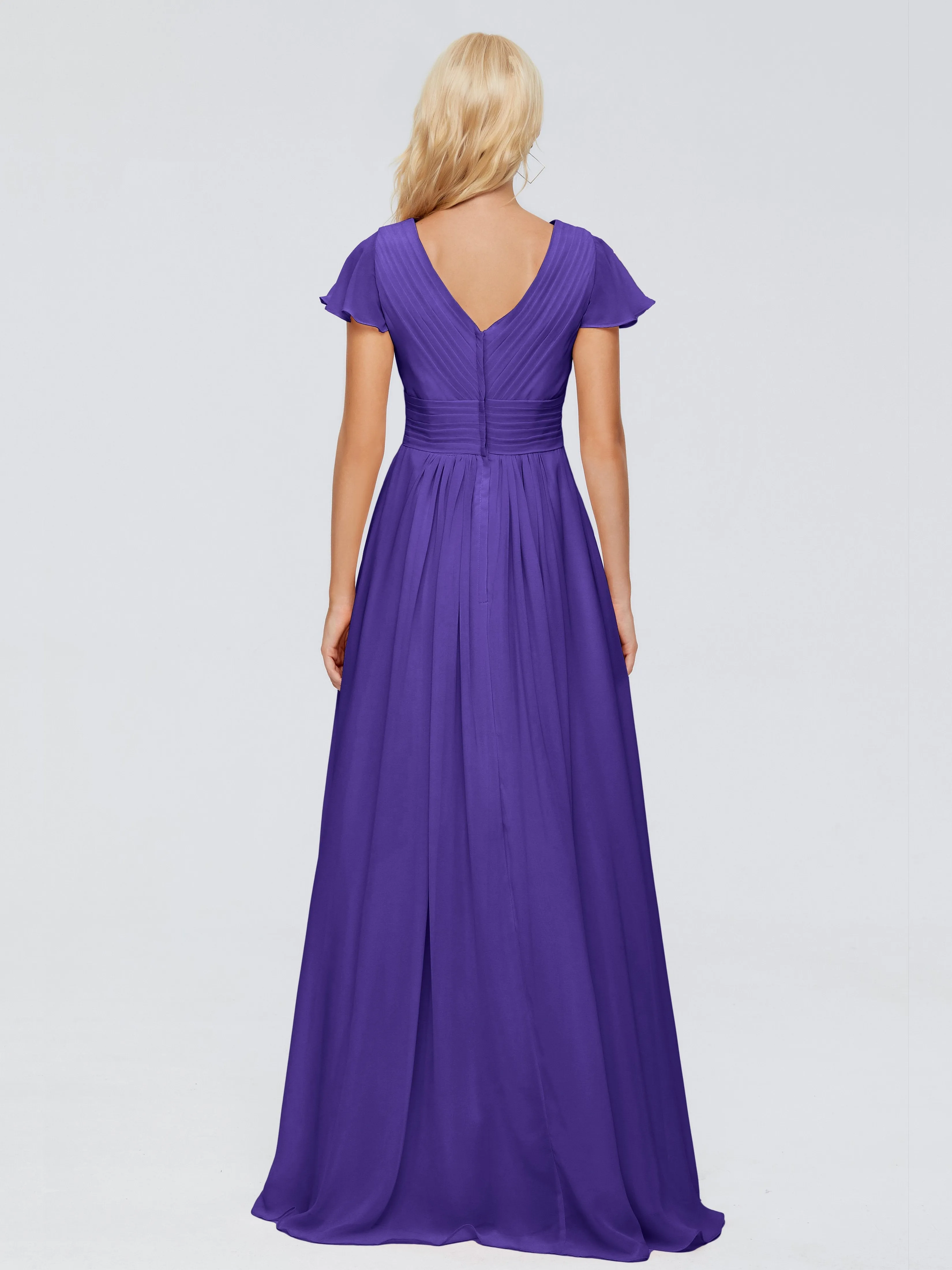 Charlie Cap Sleeves Elegant Chiffon Bridesmaid Dresses