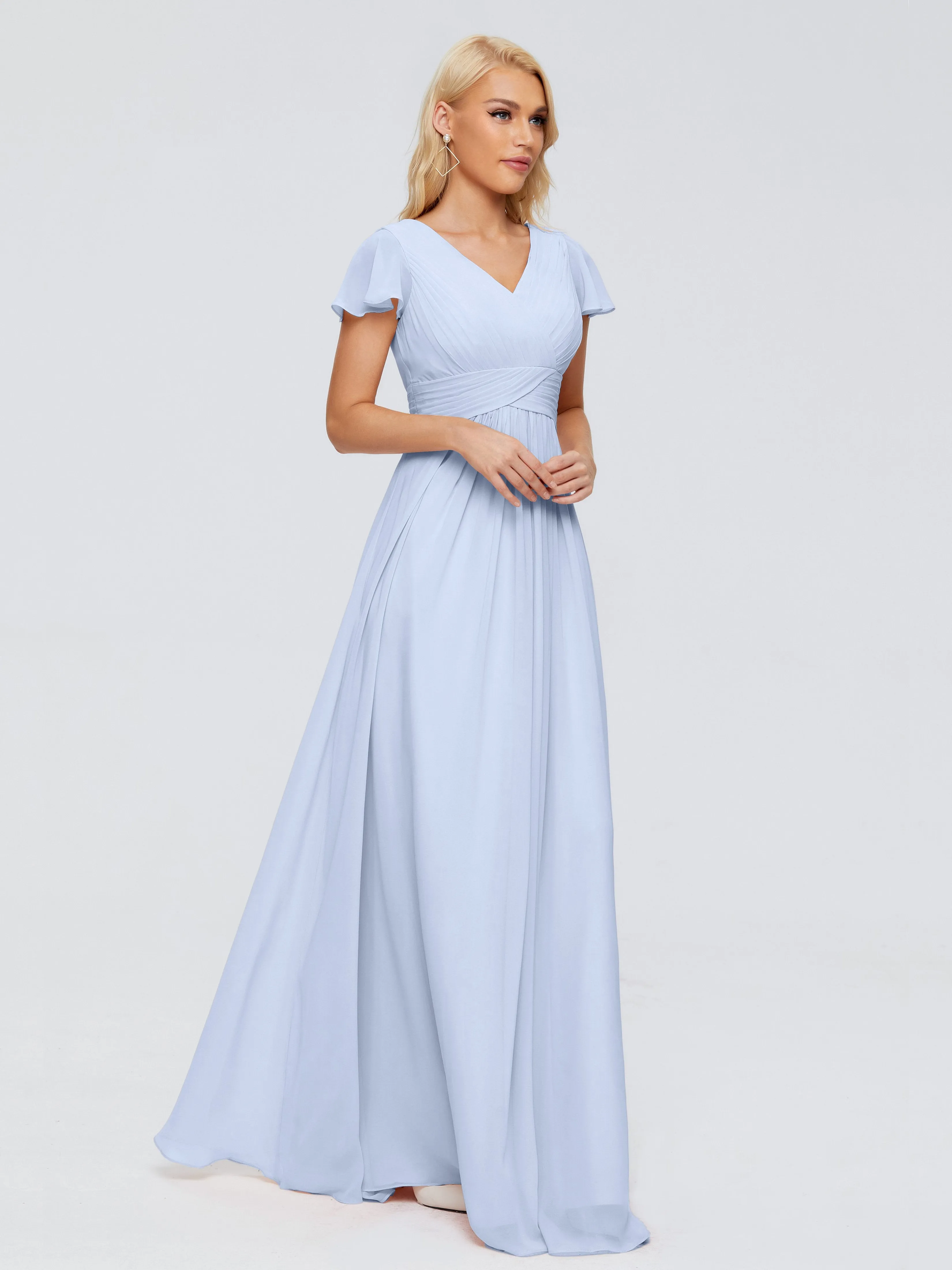 Charlie Cap Sleeves Elegant Chiffon Bridesmaid Dresses
