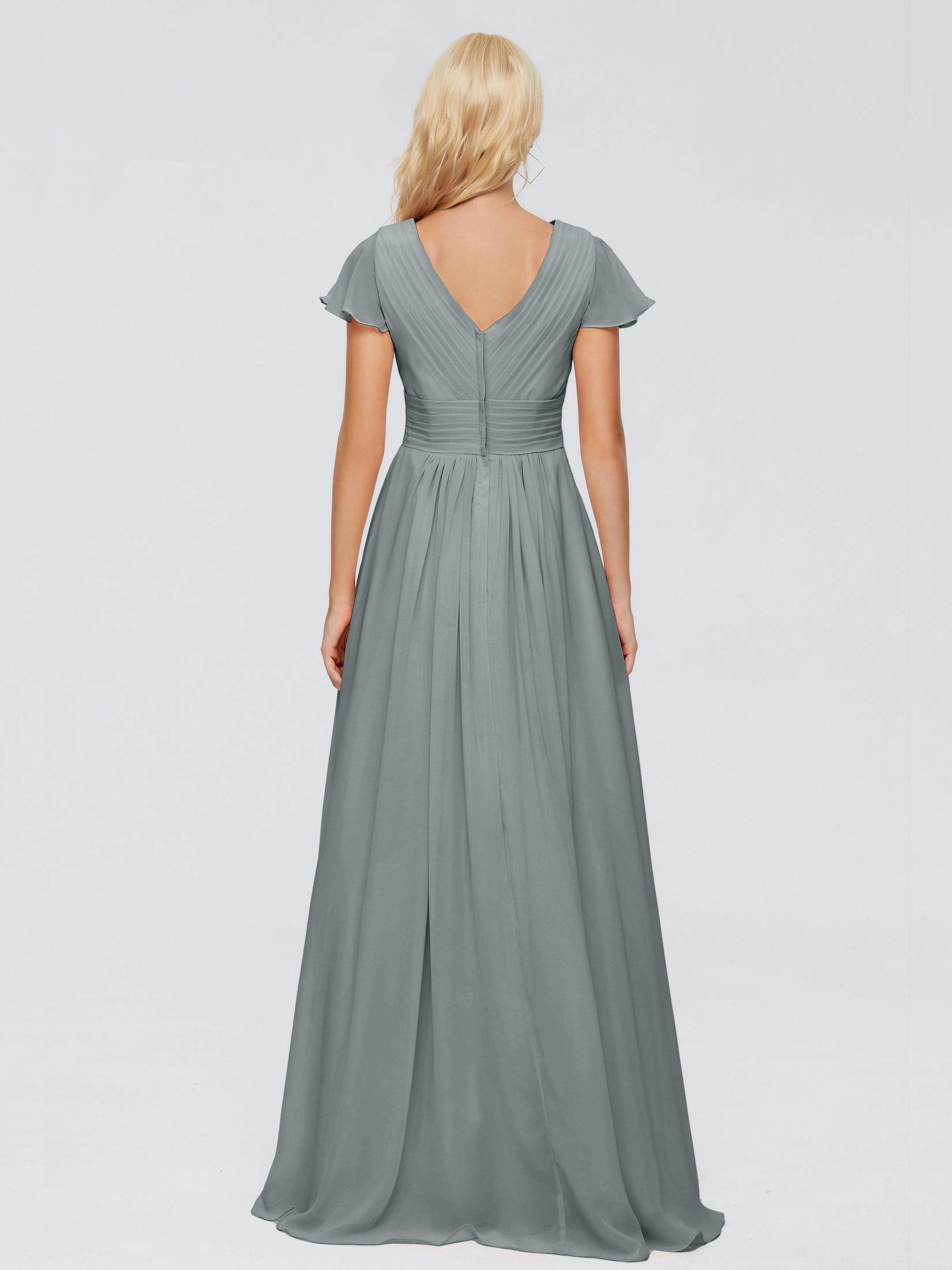 Charlie Cap Sleeves Elegant Chiffon Bridesmaid Dresses