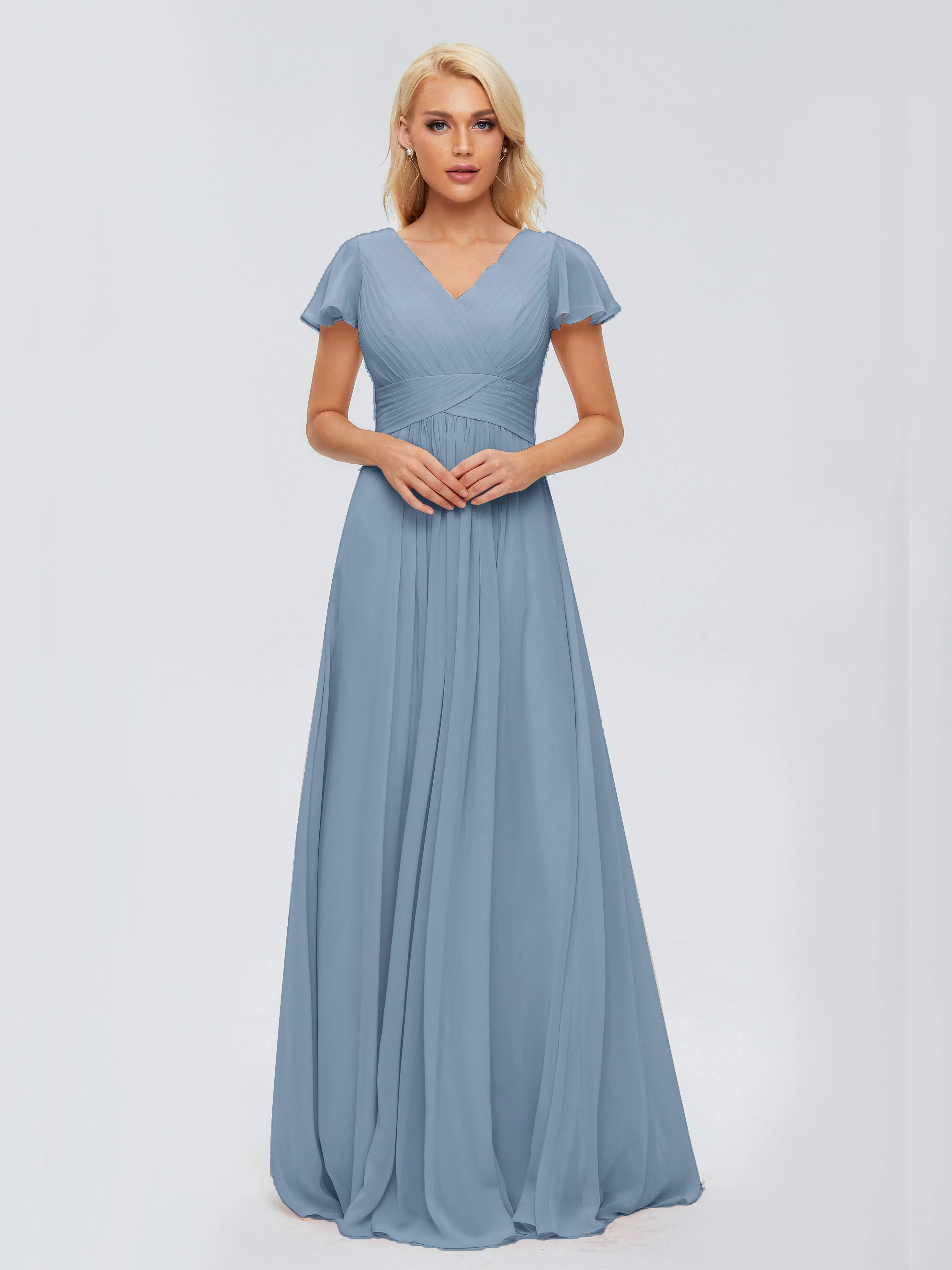 Charlie Cap Sleeves Elegant Chiffon Bridesmaid Dresses