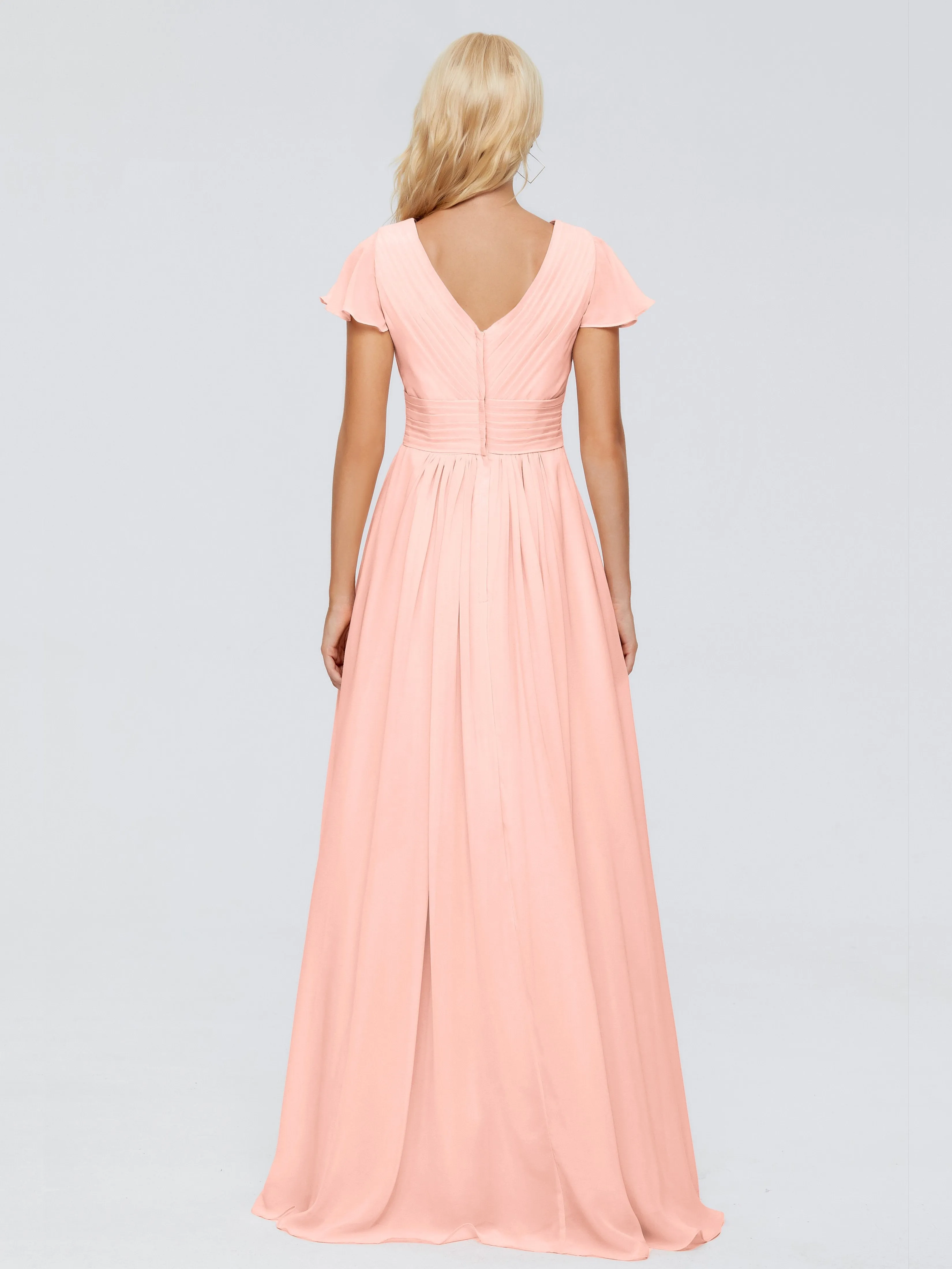 Charlie Cap Sleeves Elegant Chiffon Bridesmaid Dresses