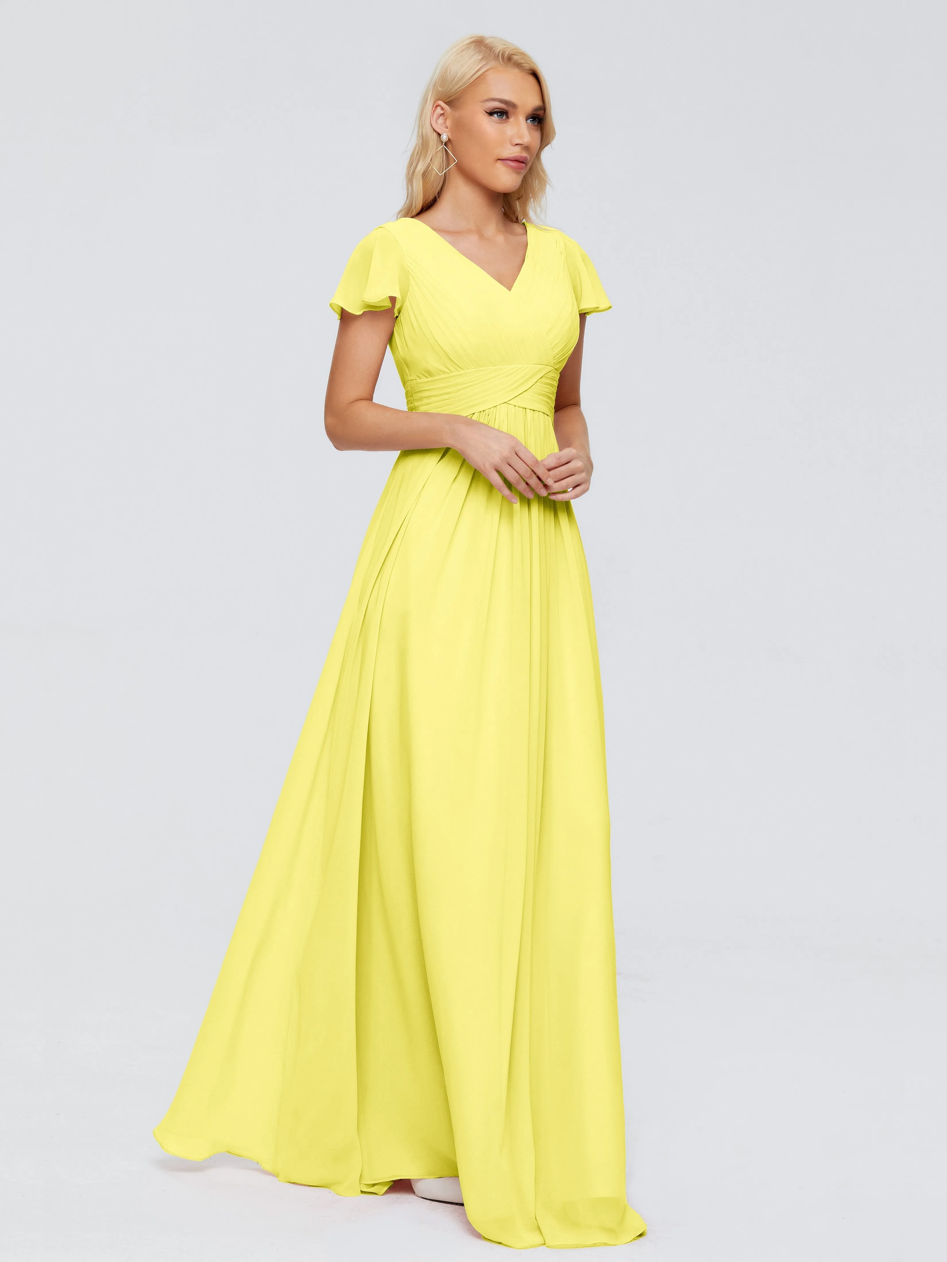 Charlie Cap Sleeves Elegant Chiffon Bridesmaid Dresses