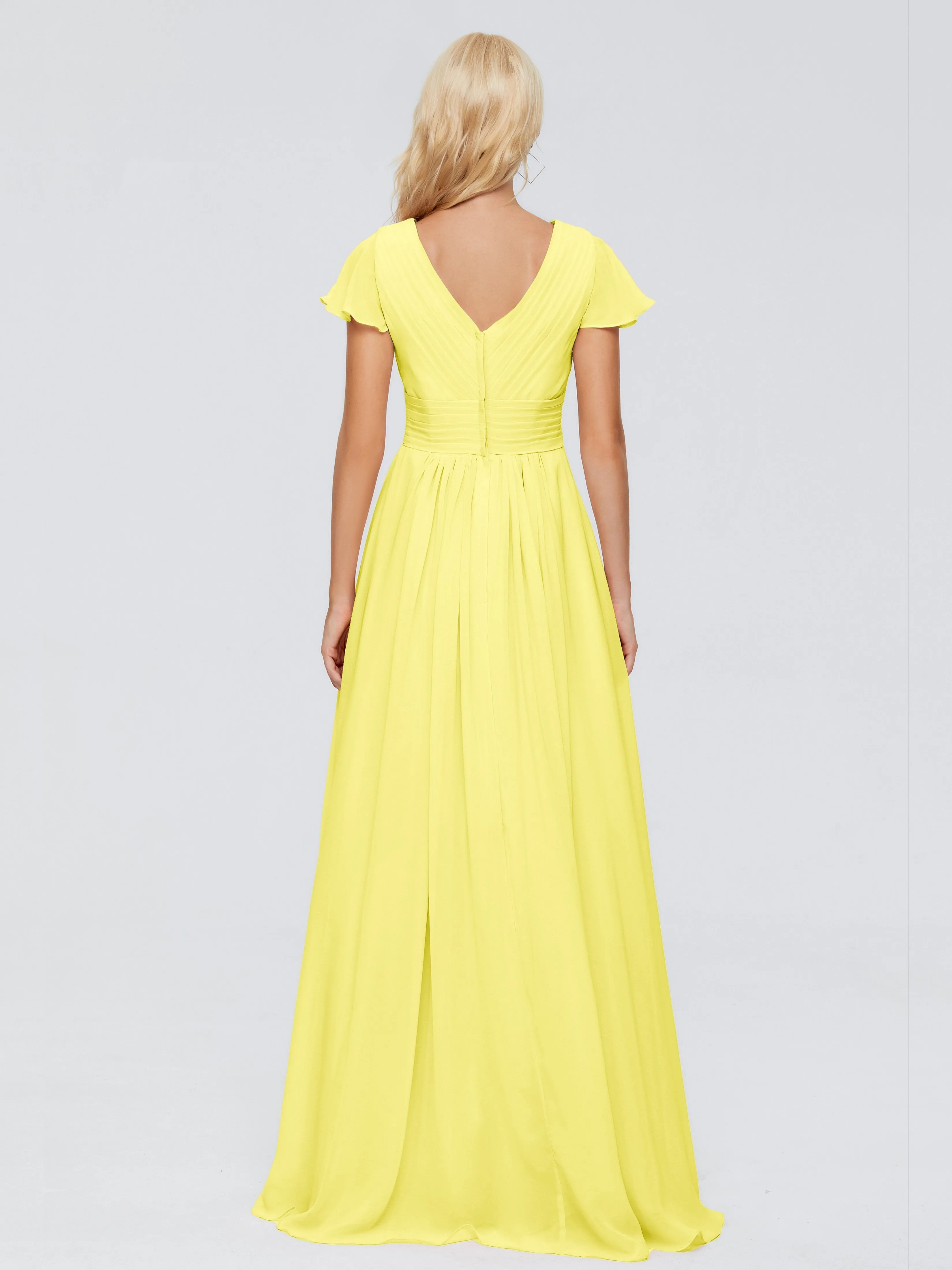 Charlie Cap Sleeves Elegant Chiffon Bridesmaid Dresses