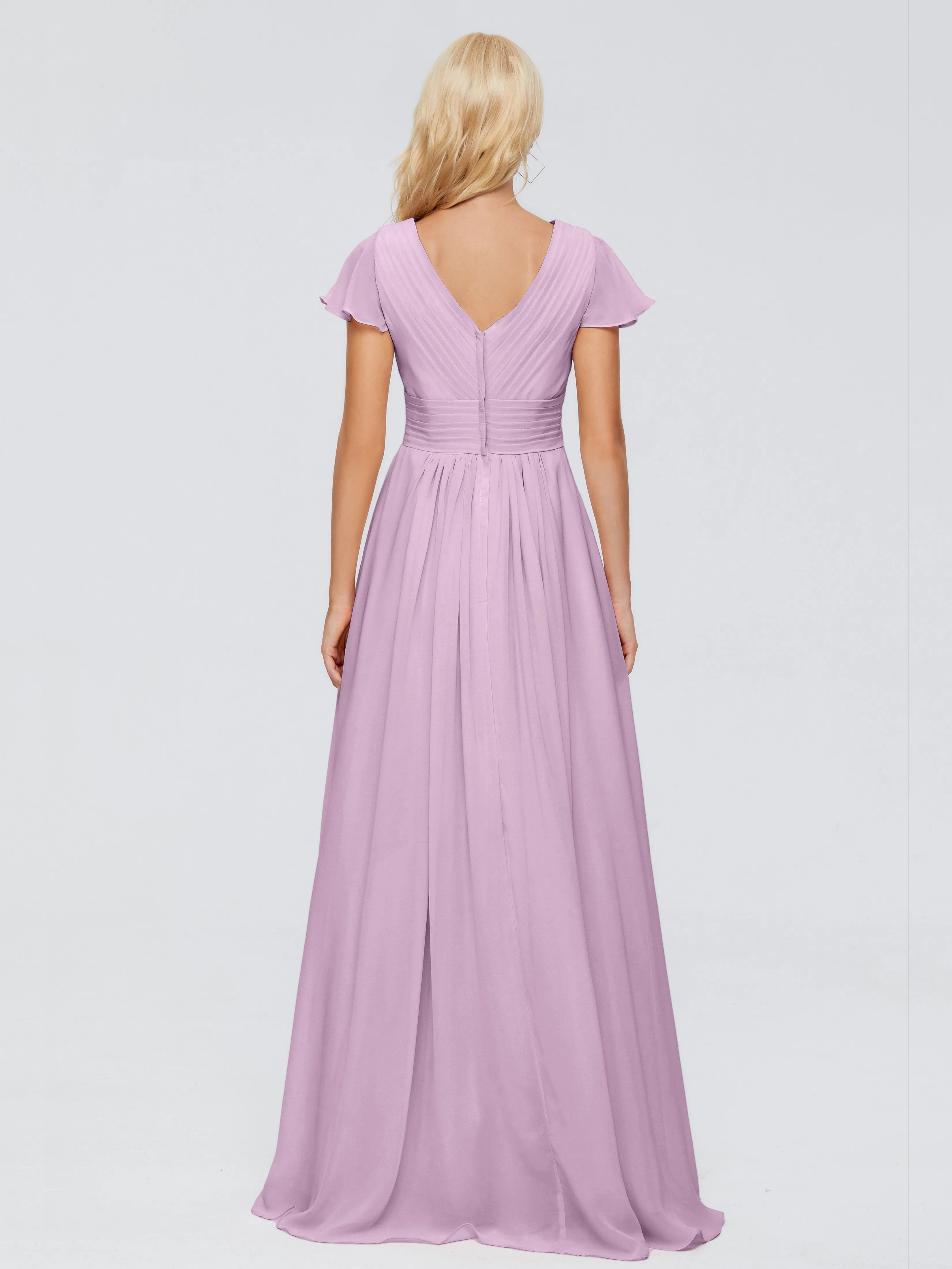 Charlie Cap Sleeves Elegant Chiffon Bridesmaid Dresses