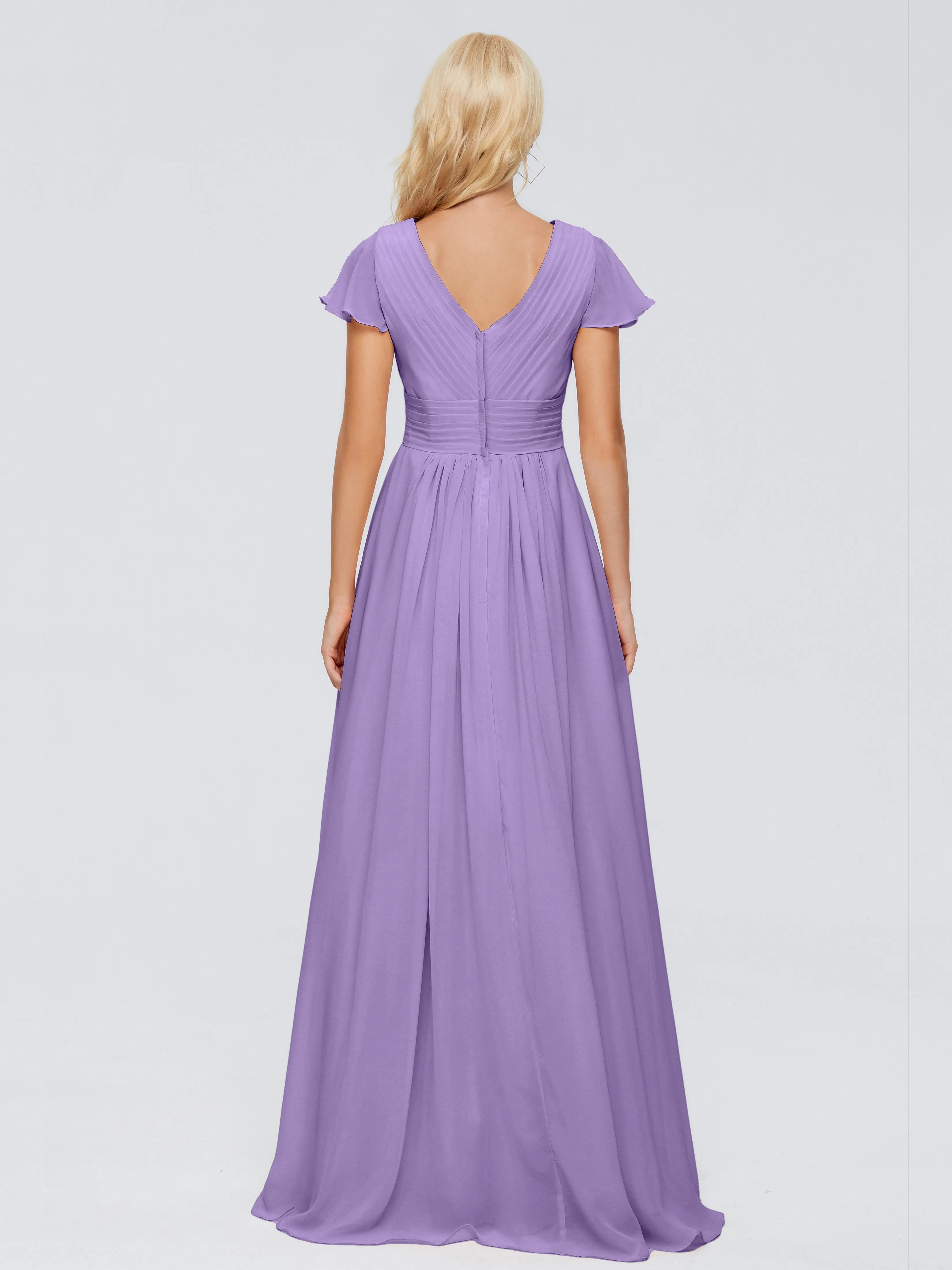 Charlie Cap Sleeves Elegant Chiffon Bridesmaid Dresses