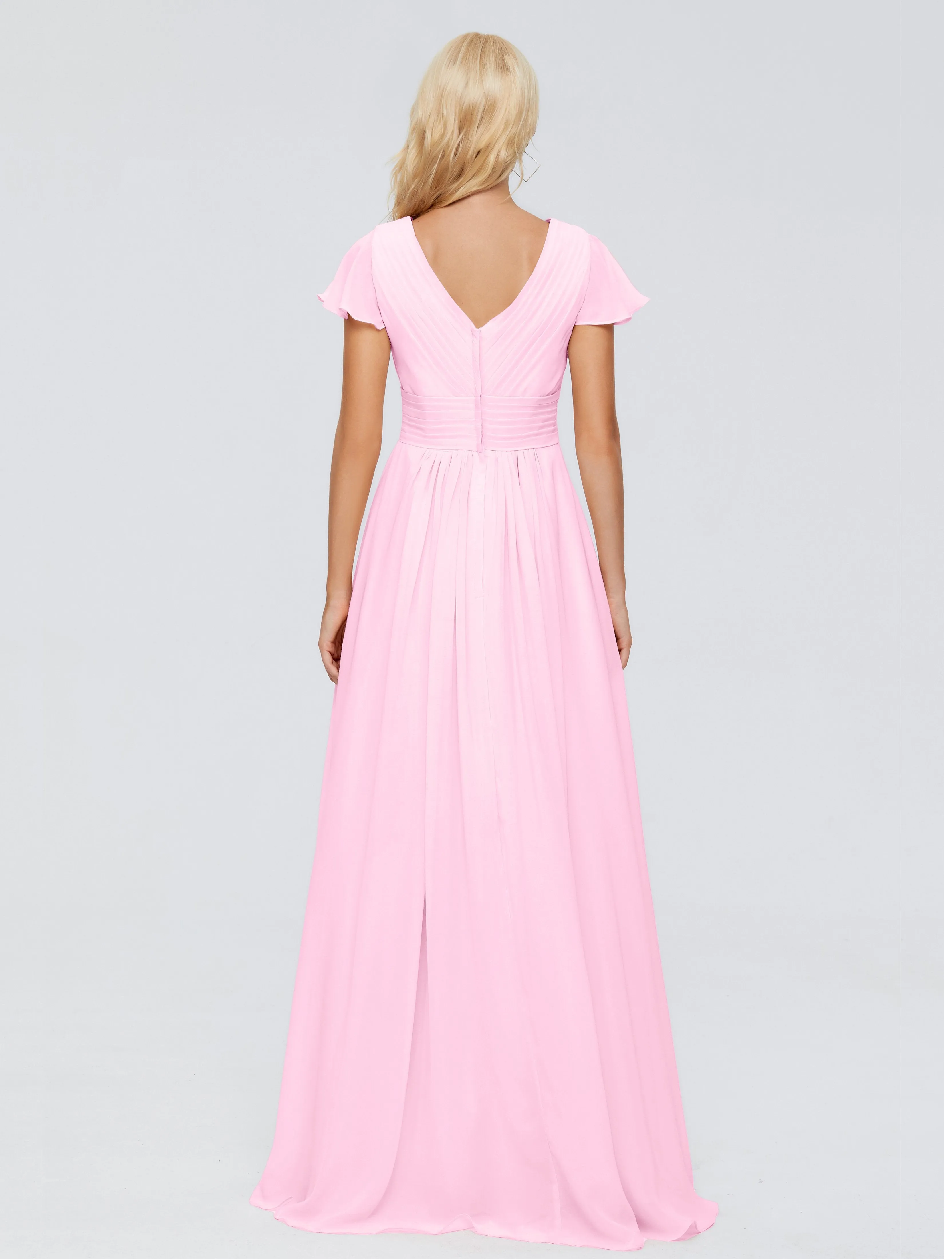 Charlie Cap Sleeves Elegant Chiffon Bridesmaid Dresses
