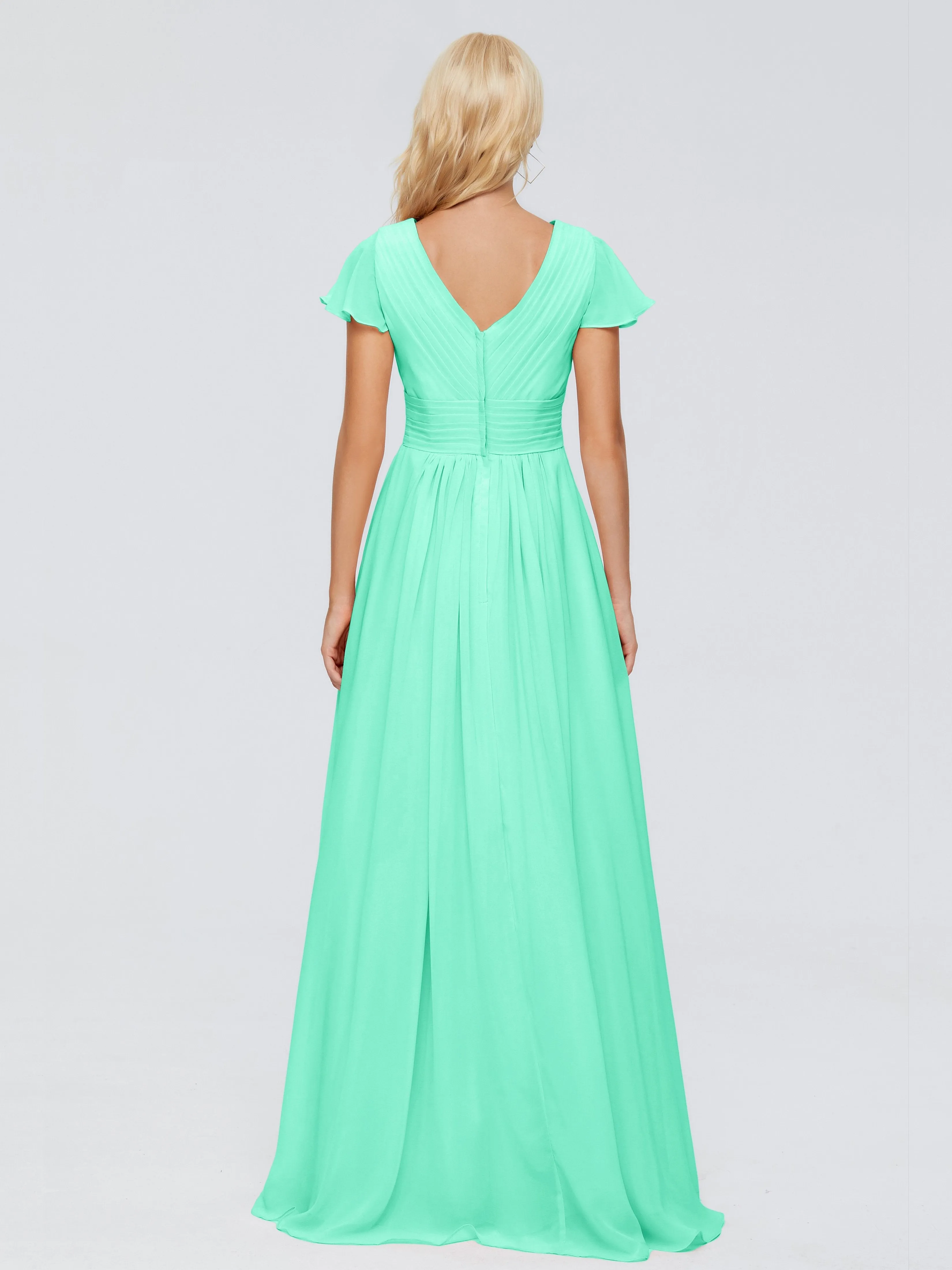 Charlie Cap Sleeves Elegant Chiffon Bridesmaid Dresses
