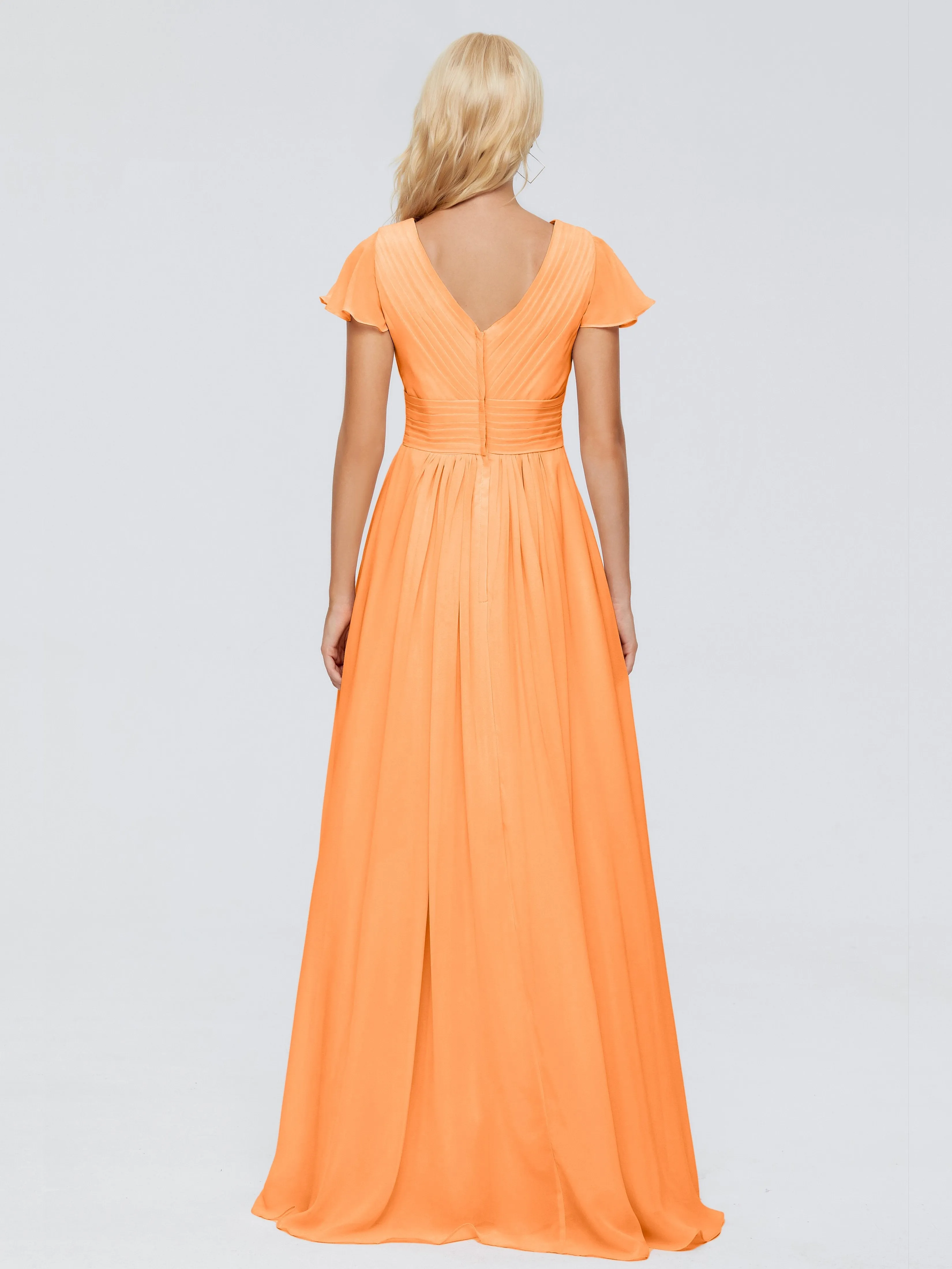 Charlie Cap Sleeves Elegant Chiffon Bridesmaid Dresses