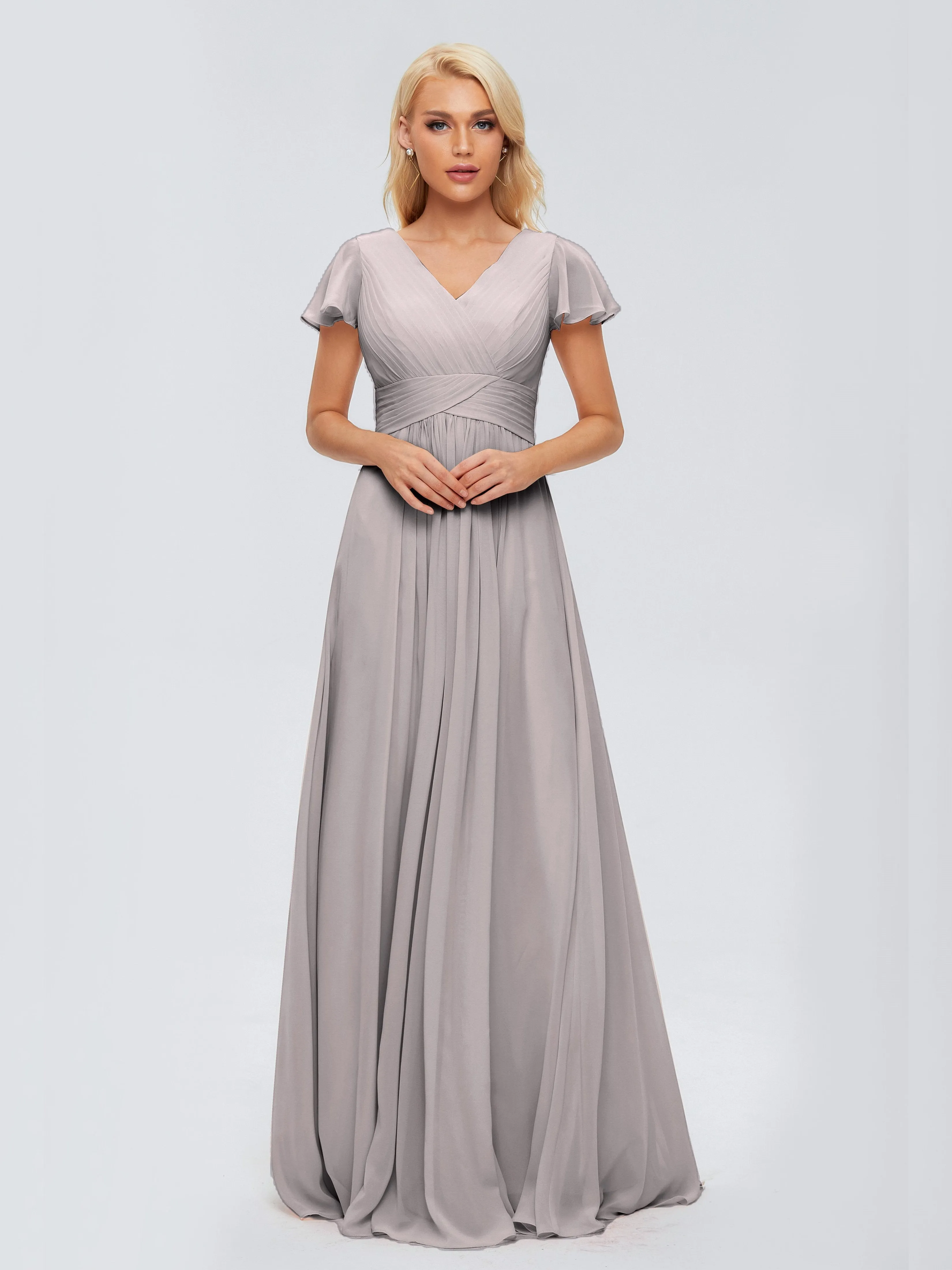 Charlie Cap Sleeves Elegant Chiffon Bridesmaid Dresses