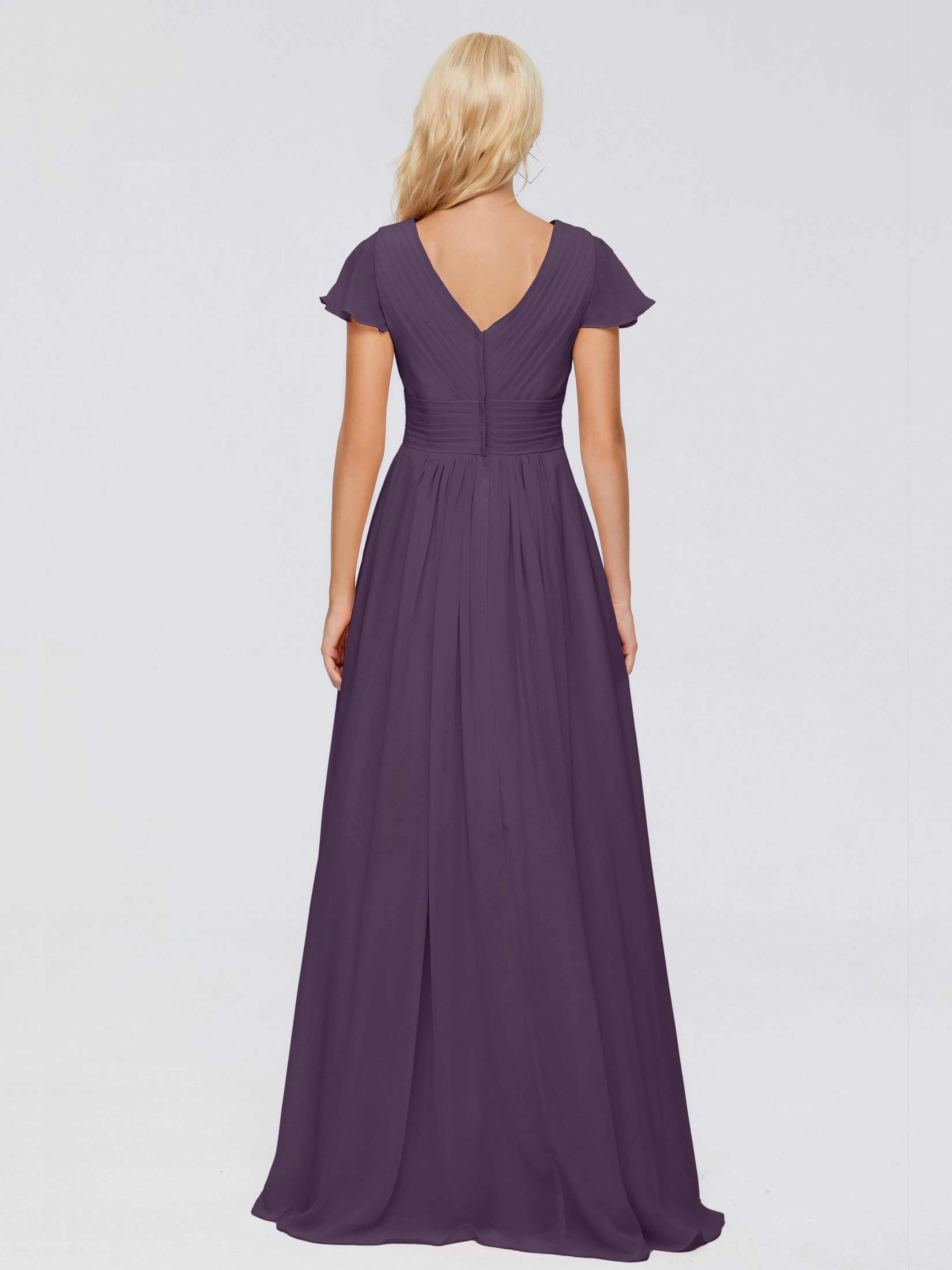 Charlie Cap Sleeves Elegant Chiffon Bridesmaid Dresses
