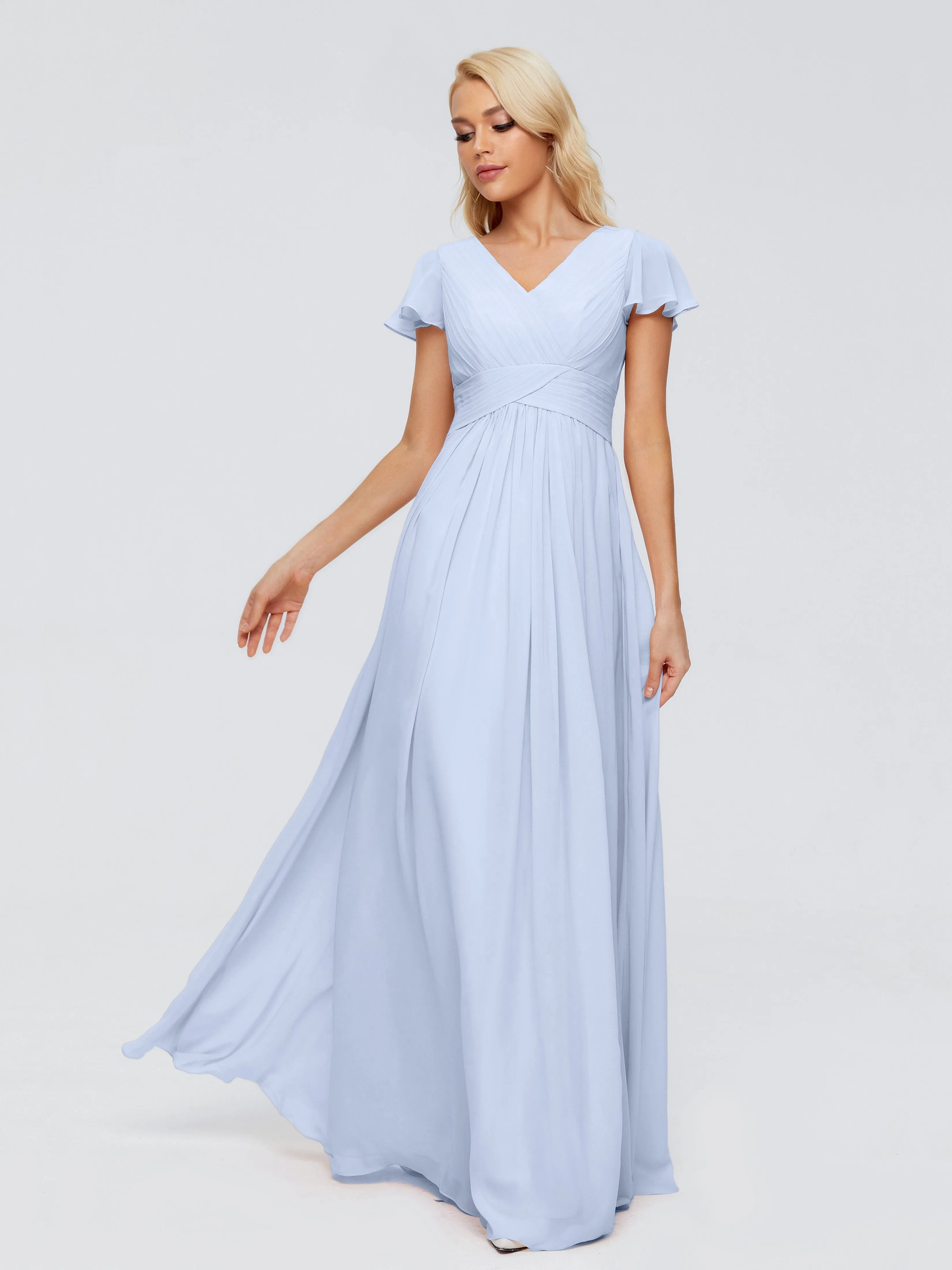 Charlie Cap Sleeves Elegant Chiffon Bridesmaid Dresses