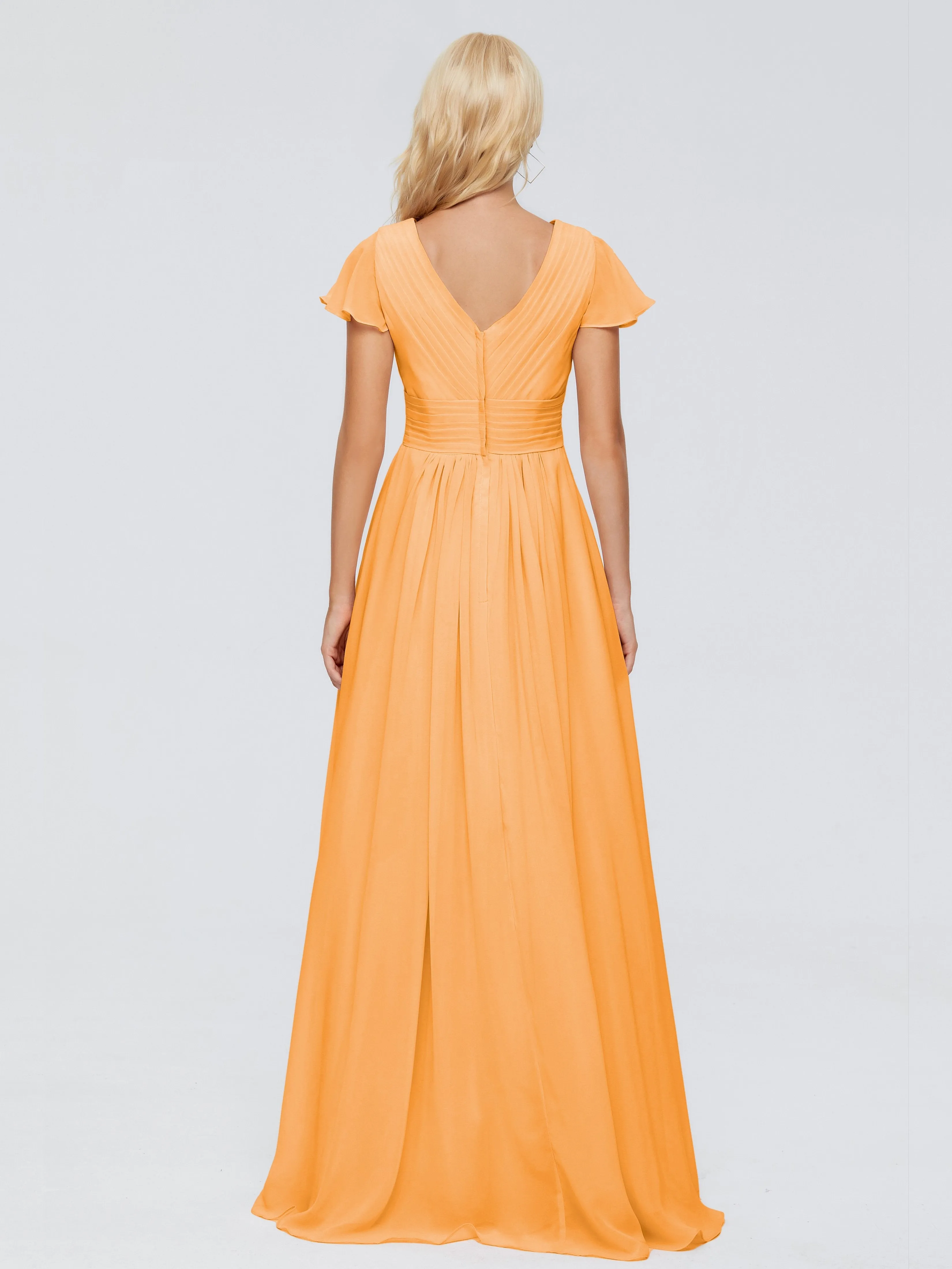 Charlie Cap Sleeves Elegant Chiffon Bridesmaid Dresses