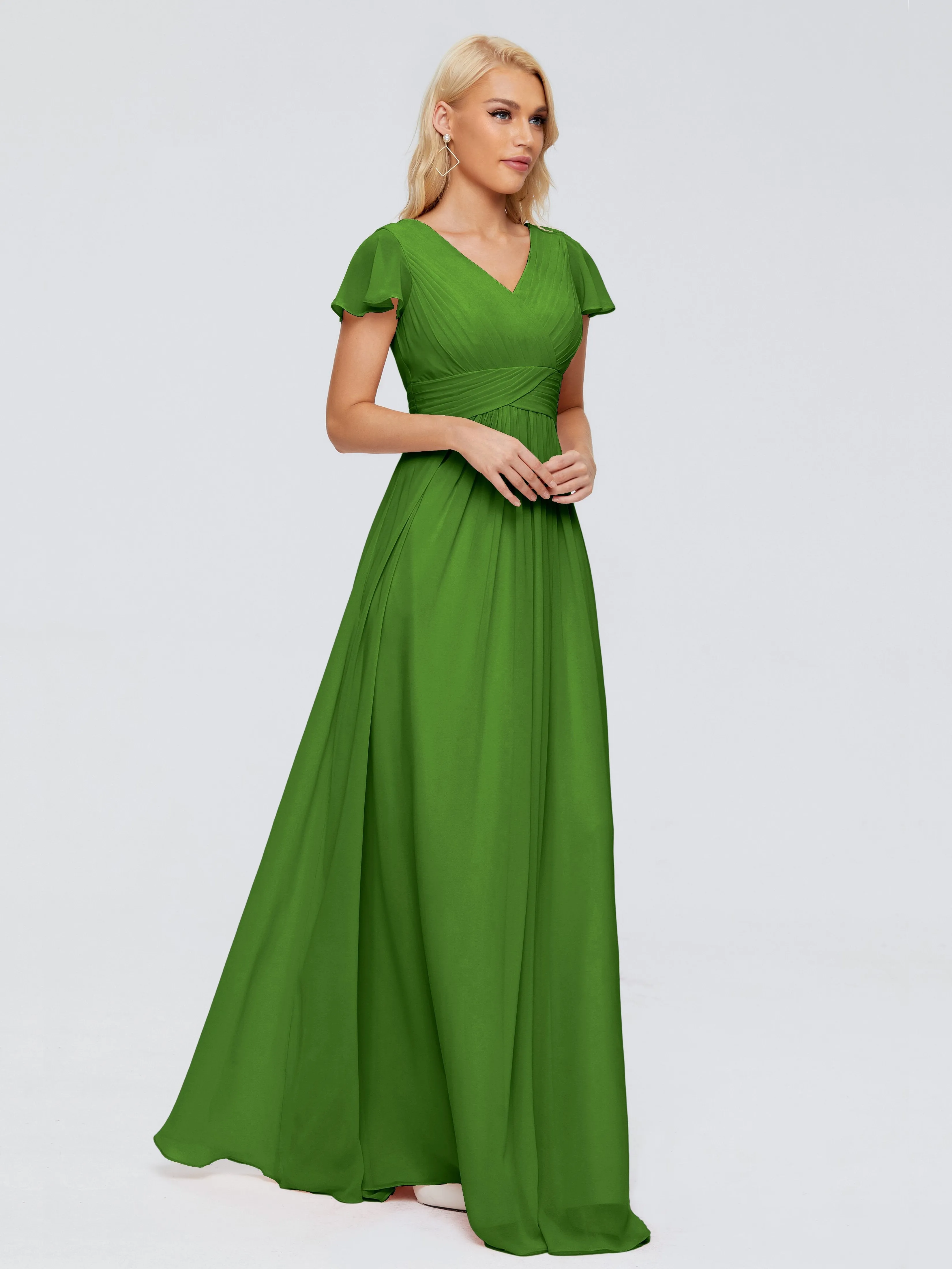 Charlie Cap Sleeves Elegant Chiffon Bridesmaid Dresses