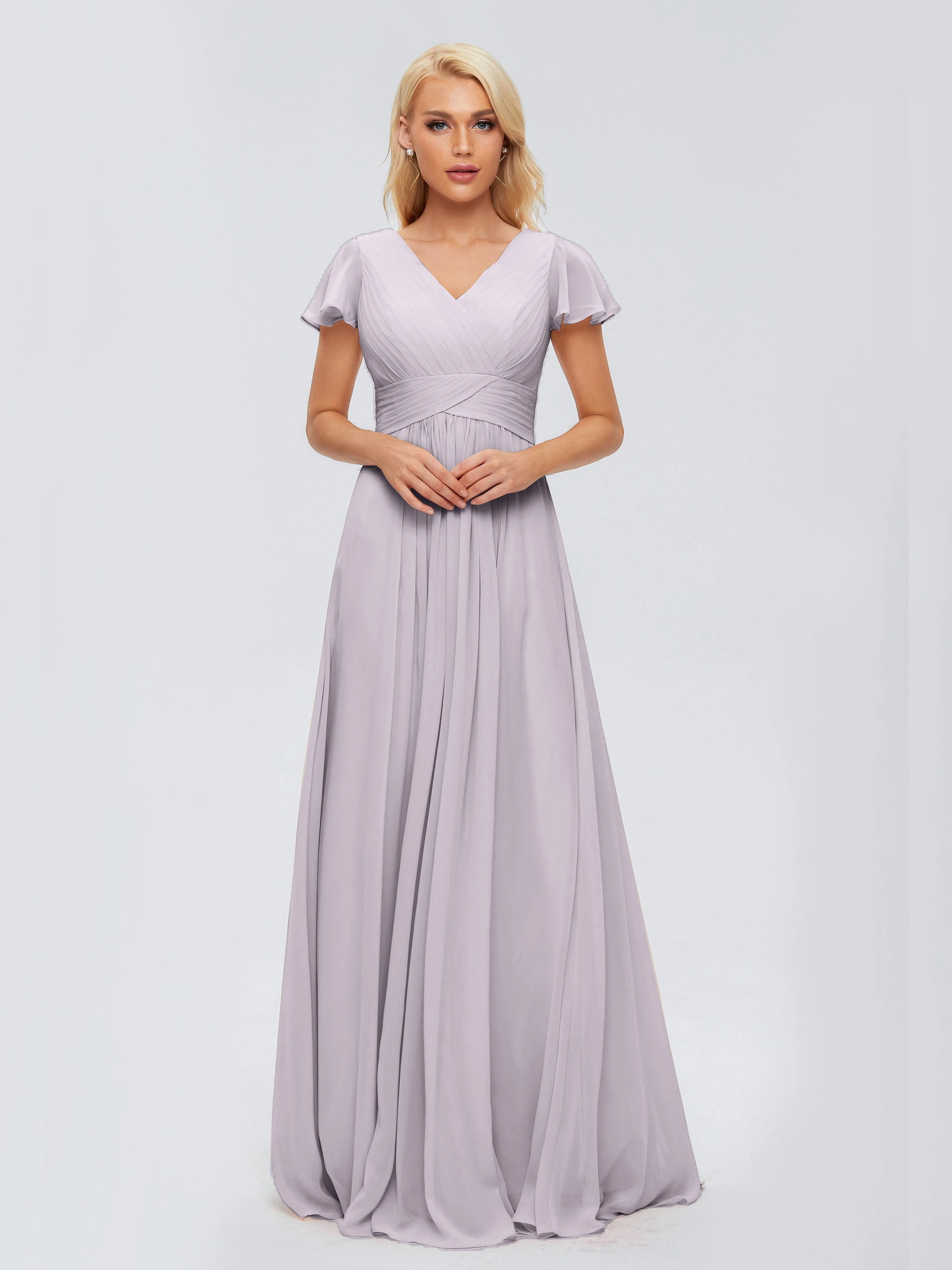 Charlie Cap Sleeves Elegant Chiffon Bridesmaid Dresses