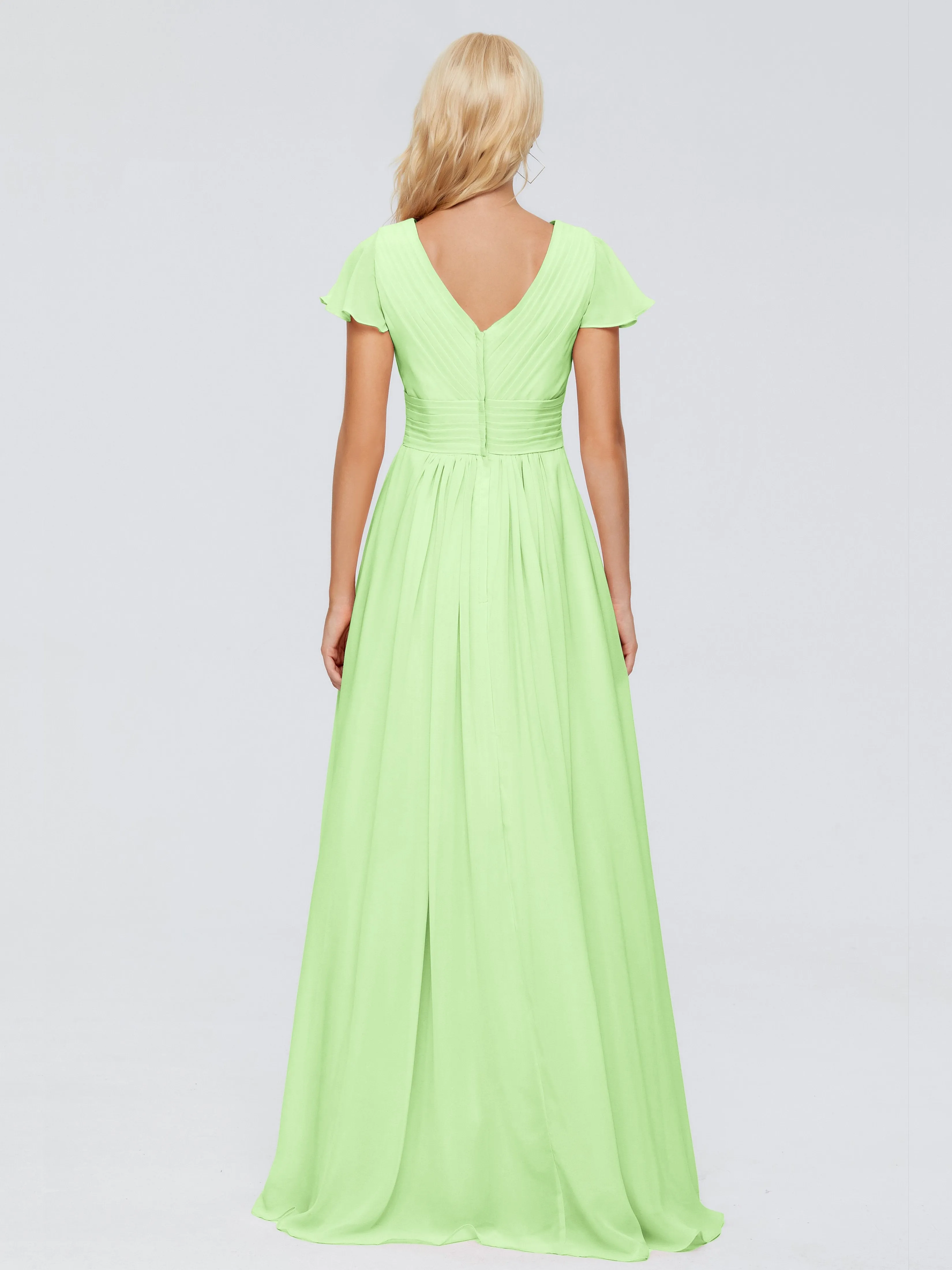 Charlie Cap Sleeves Elegant Chiffon Bridesmaid Dresses